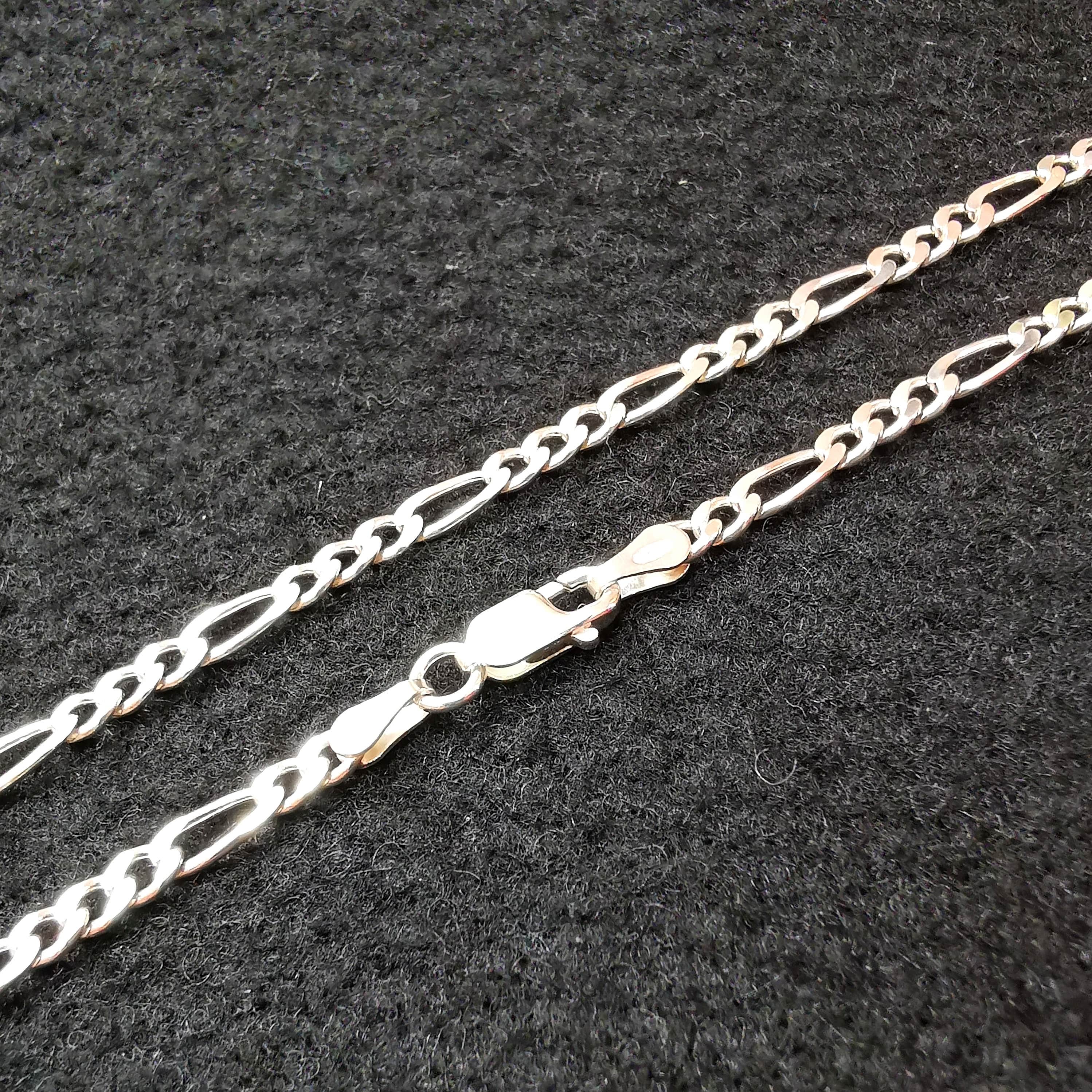 Cadena de plata de ley 60 cm plana 3 mm – potente