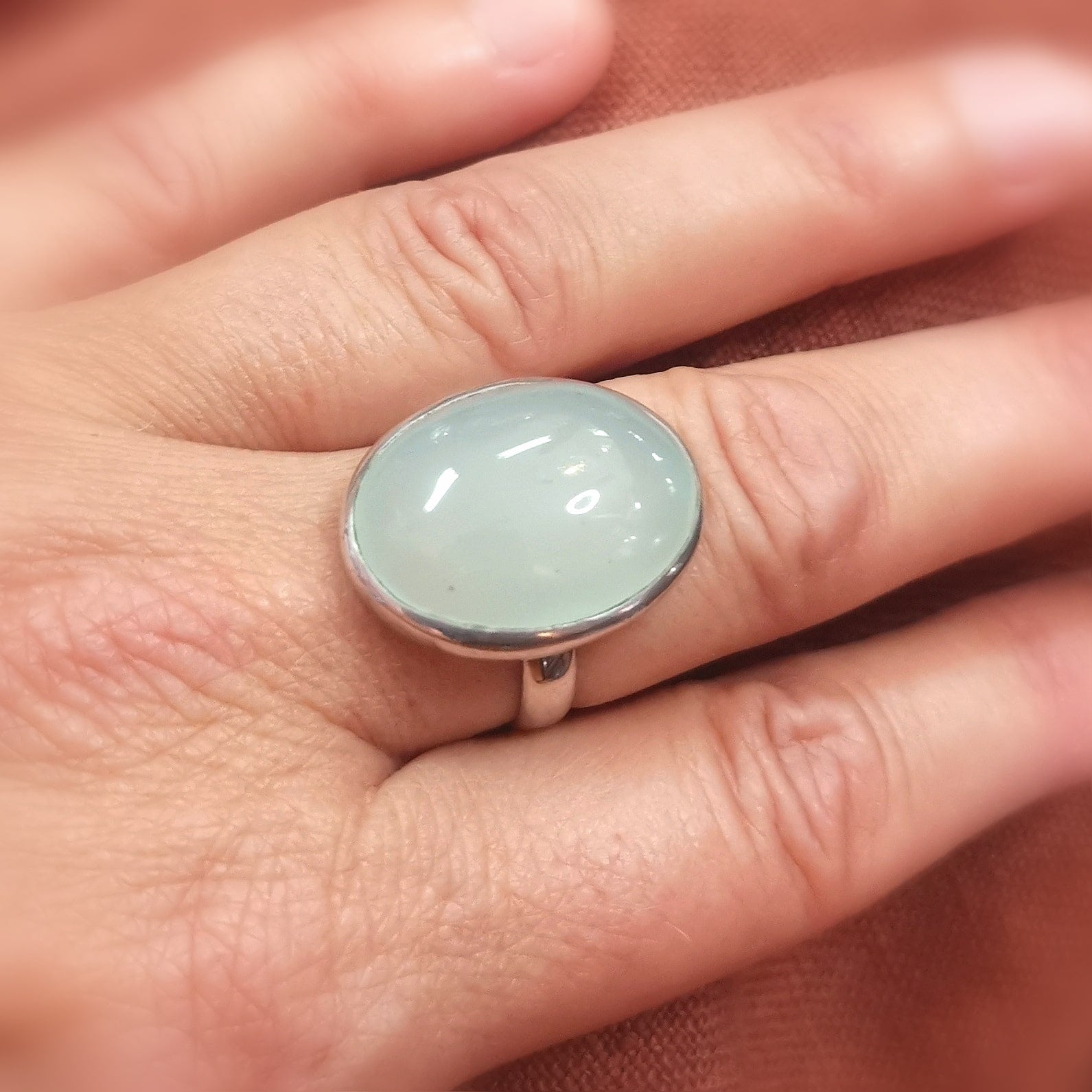 Aqua Aura Edelstein Ring – Licht & Karmaerlösung