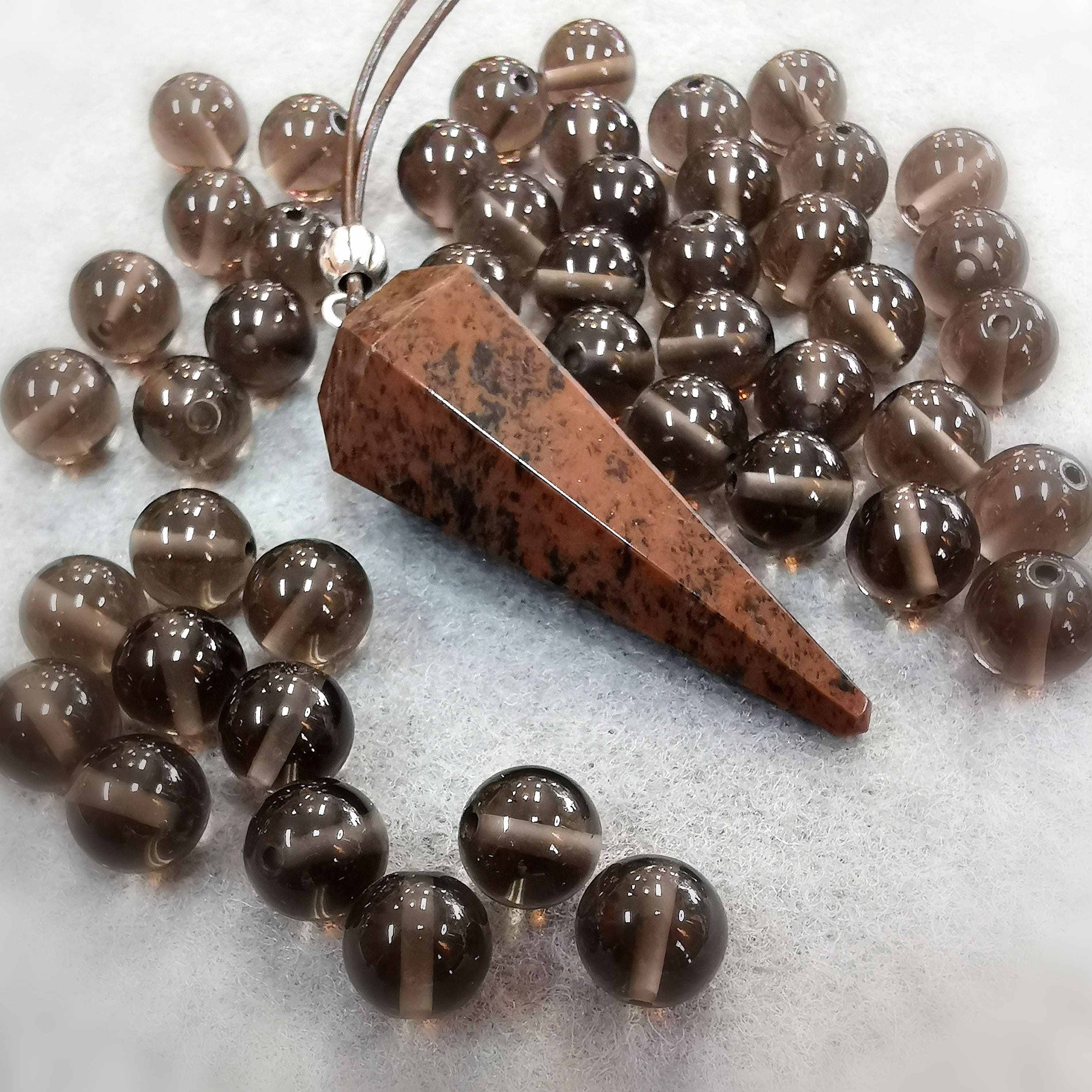 Mahagoni Obsidian Pendel – geweihte Leder-Karma-Kette für Selbstausdruck & klare Gedanken