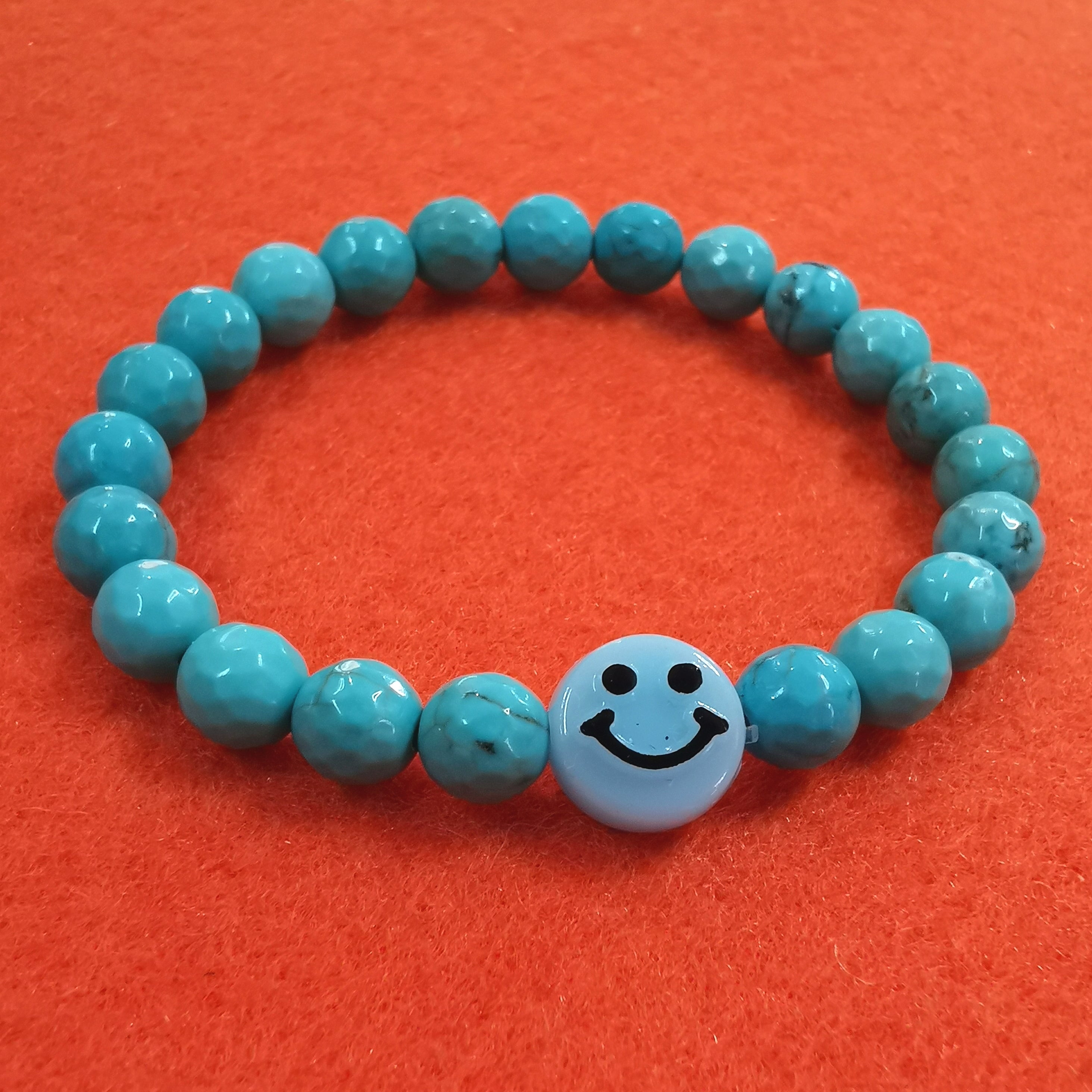 🌞 Türkis Magnesit Kinderarmband keep smiling  – Freude, Leichtigkeit & Herzenergie