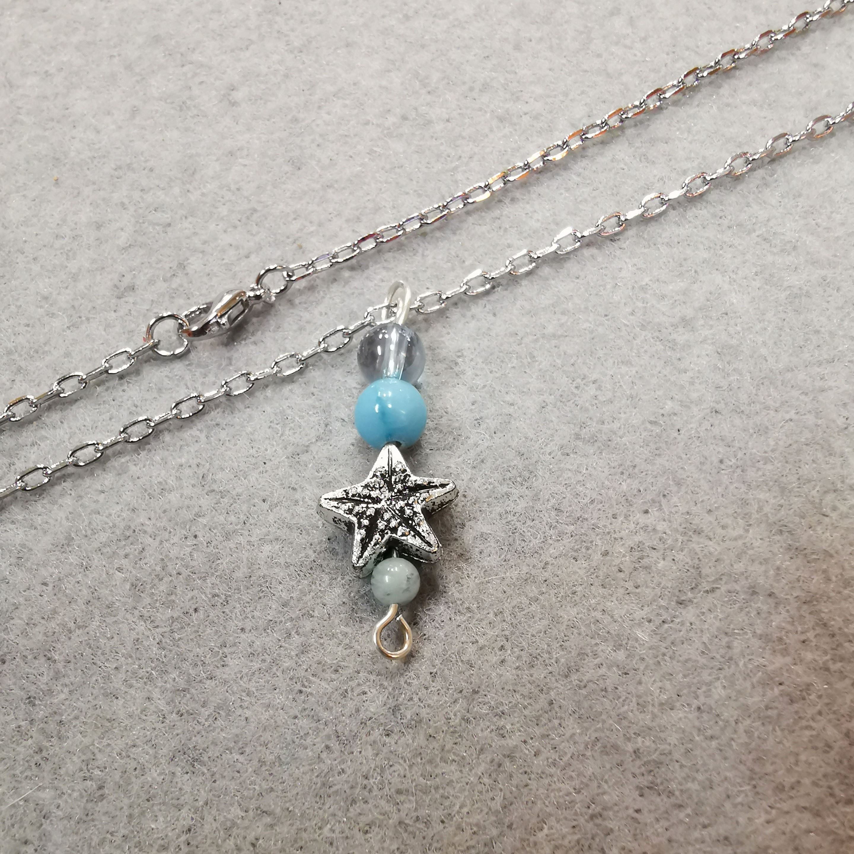 ⭐ Seestern Larimar Karma Talisman Kette – geweiht für Wunder & Hoffnung