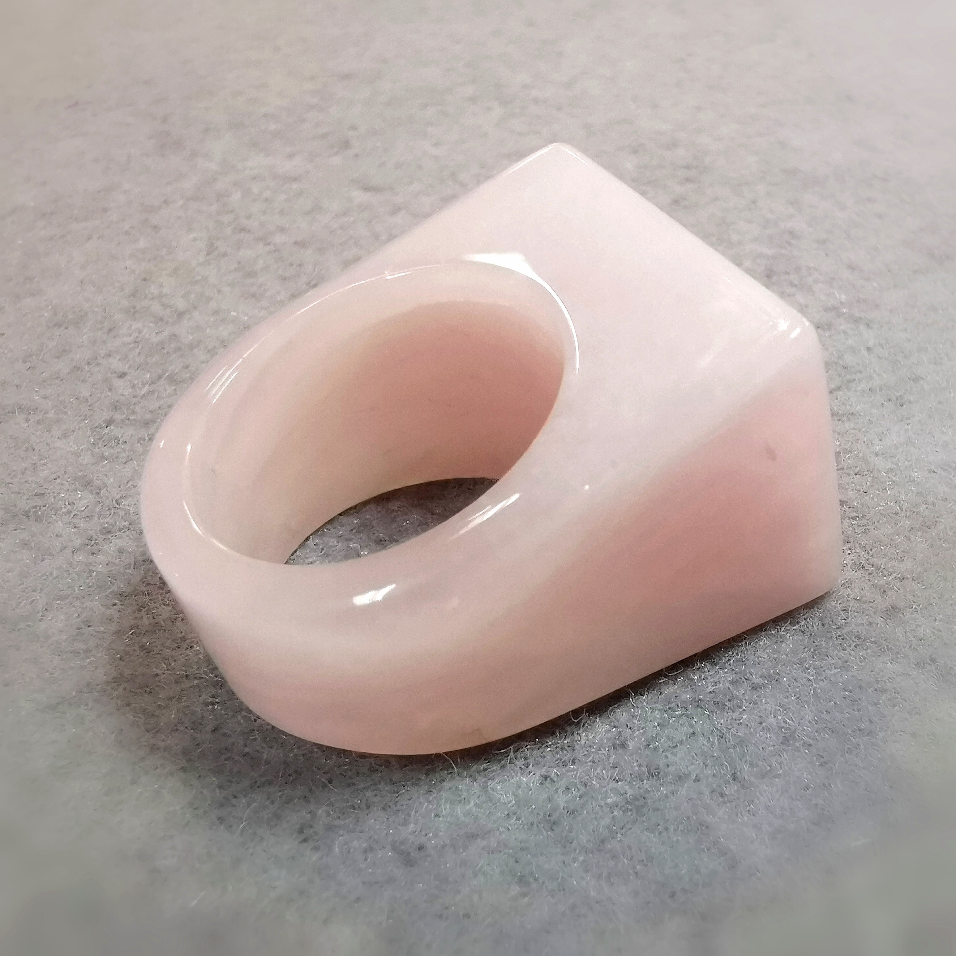 💖 Rosenquarz Edelstein Ring XXL, Größe 65 – Liebe & Zufriedenheit