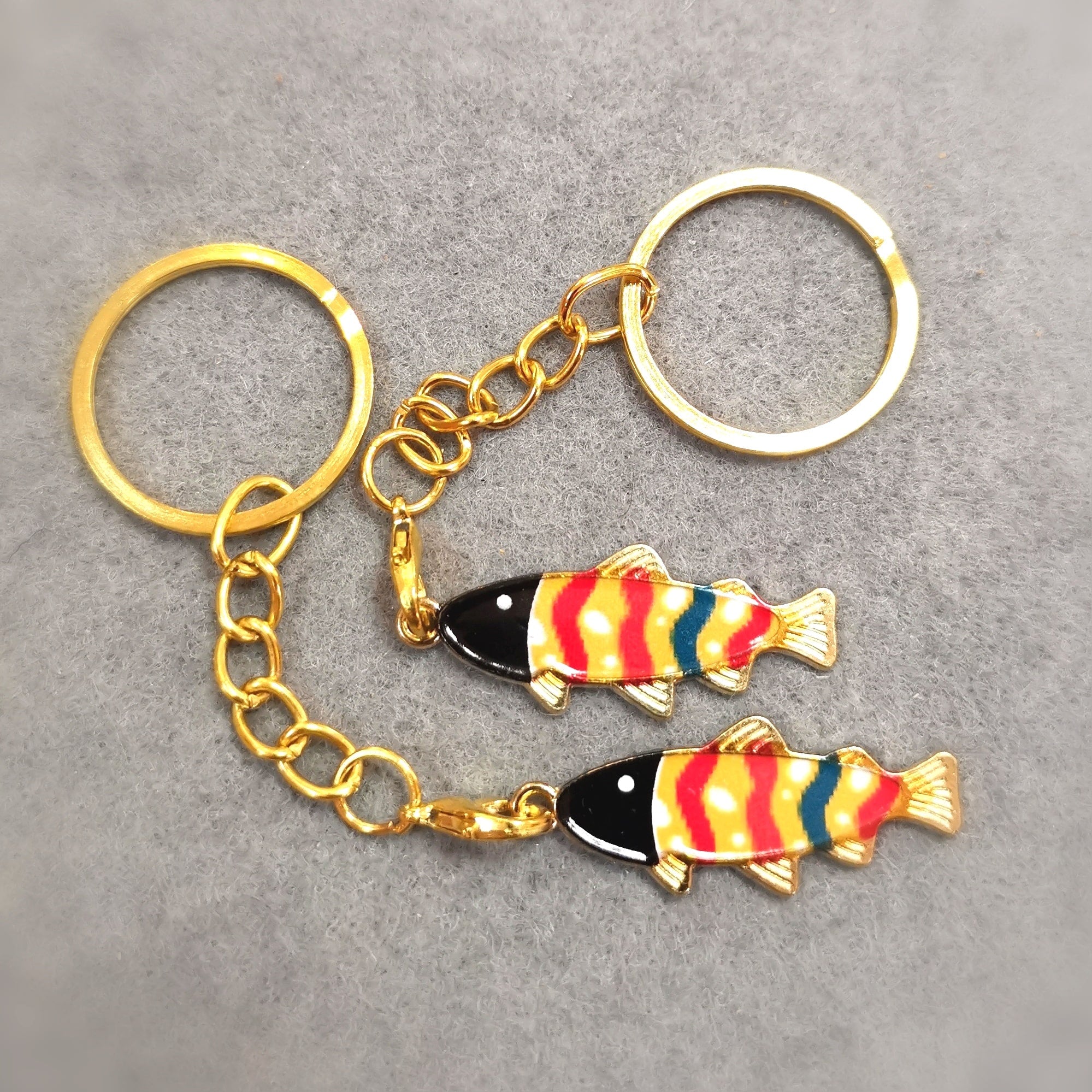 🐟 Edelstahl Glücksbringer Schlüsselanhänger – dein bunter #luckyfish