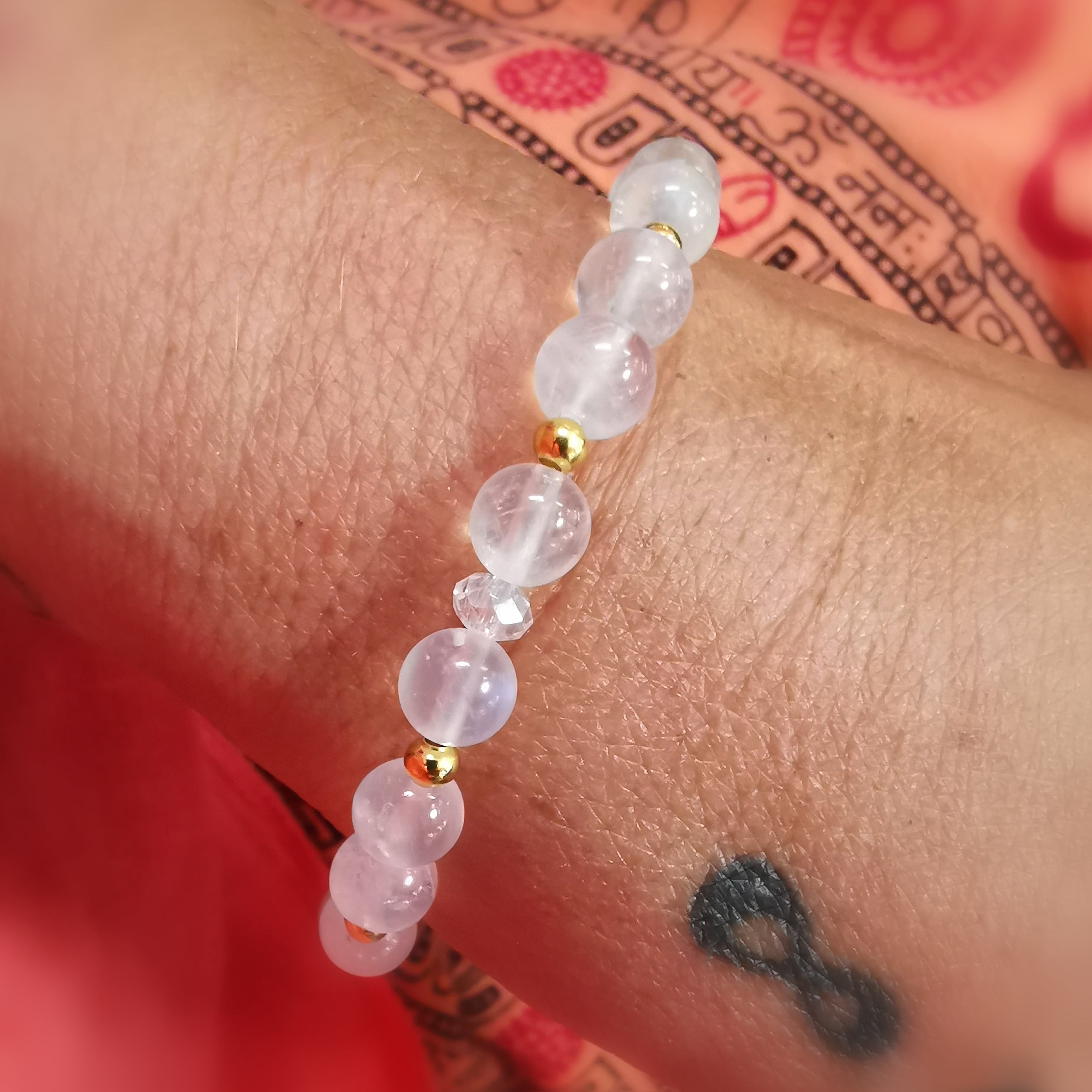 Regenbogen Mondstein Licht Kristall Karma Edelstein Armband – seelische Balance
