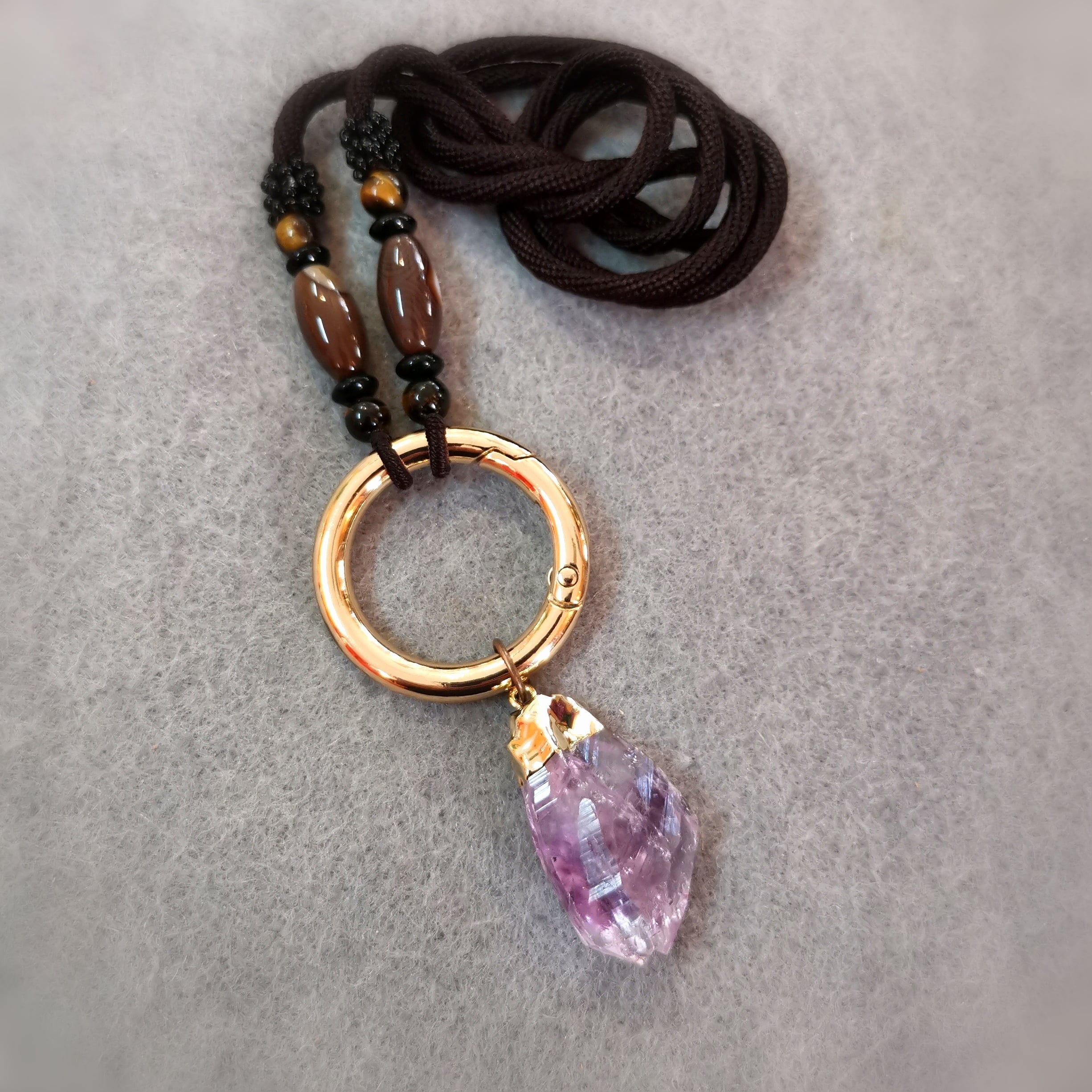 Amethyst Tibet Achat Karma Gold Kette – geweiht für Gefühle, Stärke & Einzigartigkeit