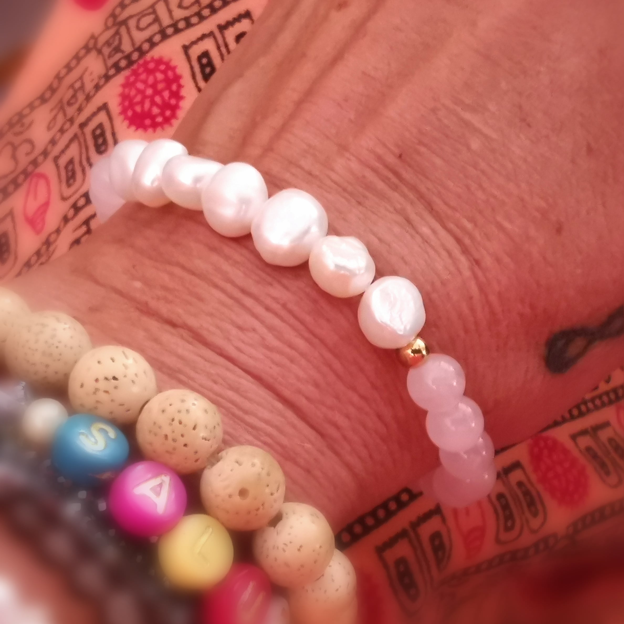Rosenquarz & Perlen Heilstein Karma Armband – geweiht #Schönheit