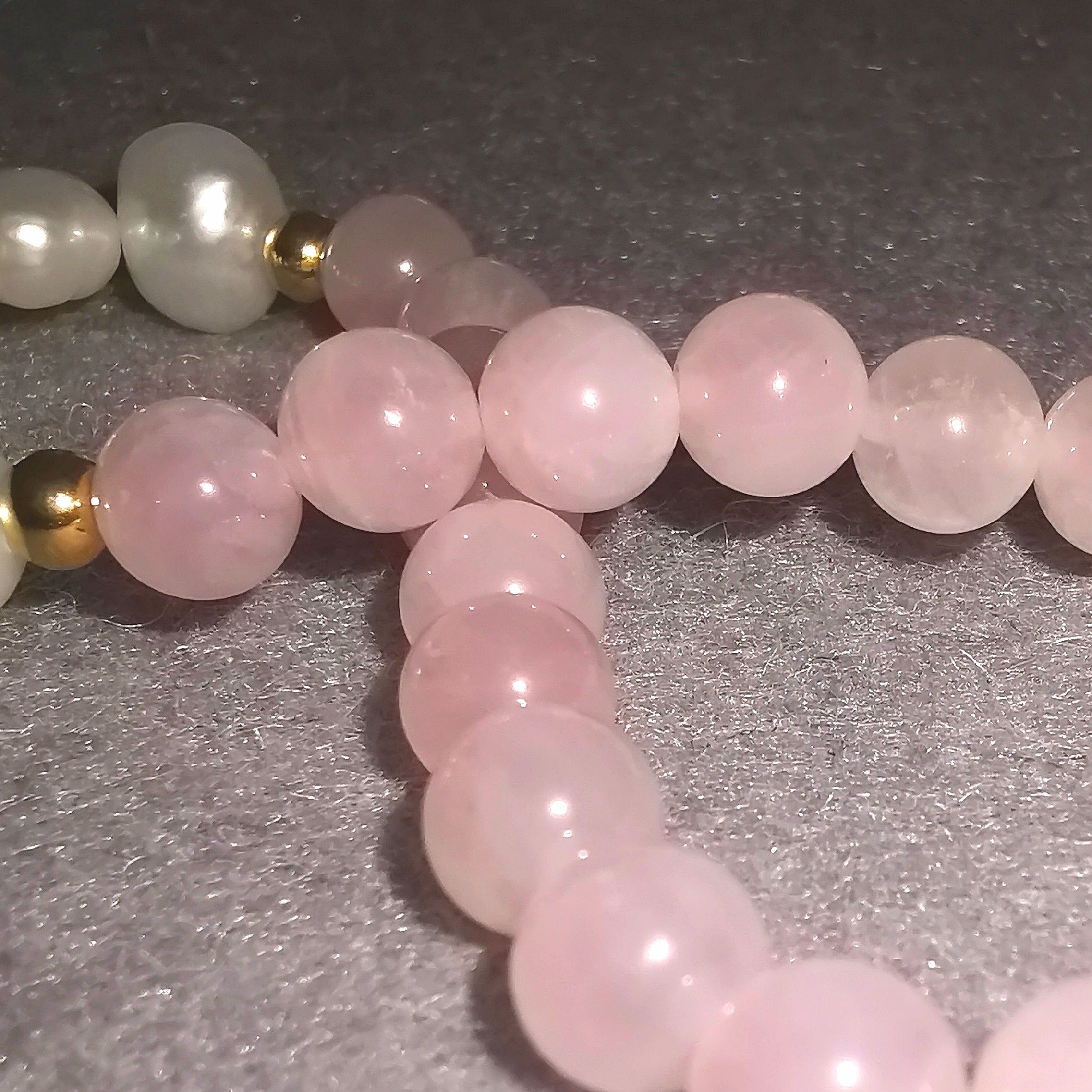 Rosenquarz & Perlen Heilstein Karma Armband – geweiht #Schönheit