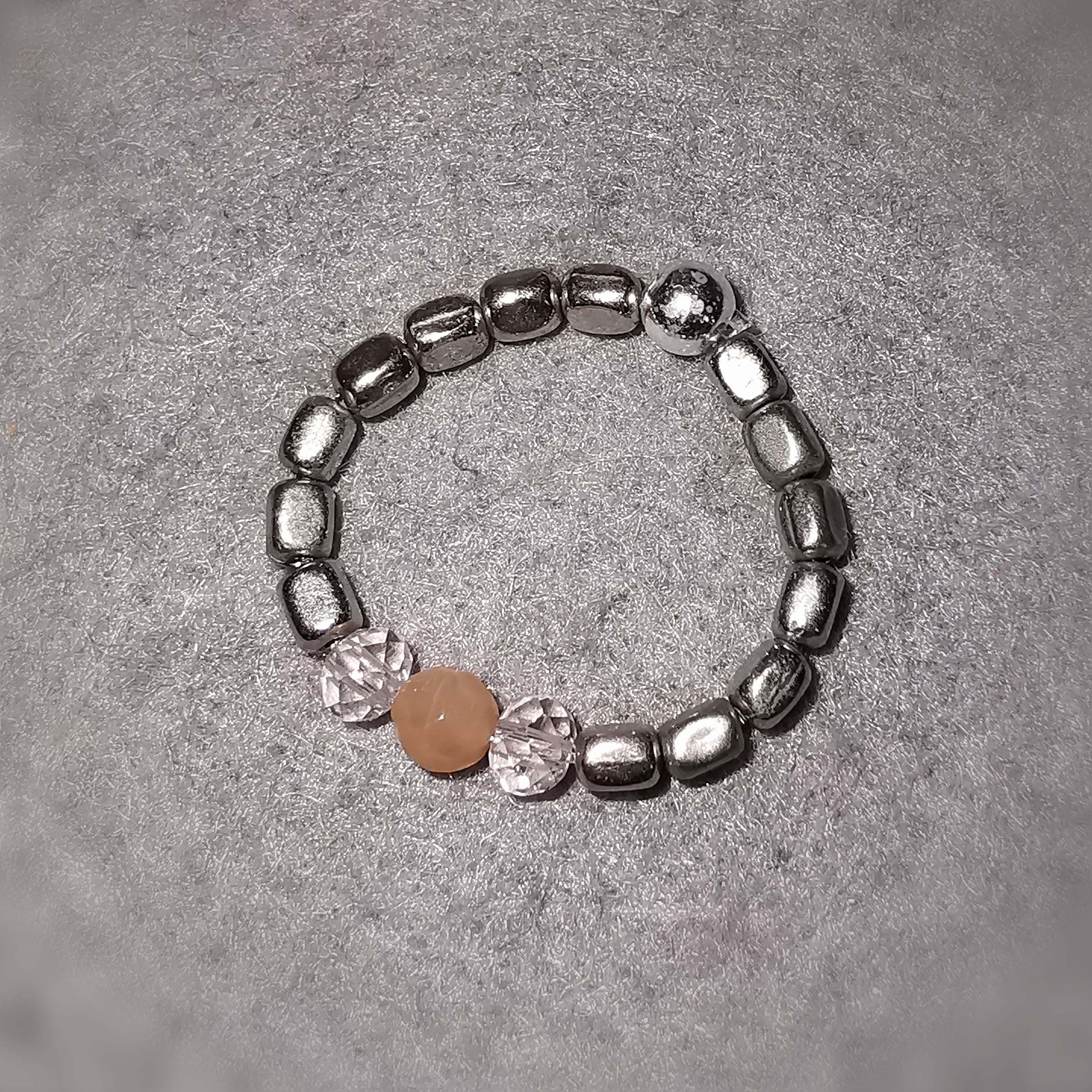 Sonnenstein Edelstein Elastik Ring – Sterlingsilber & Swarovski Glanz