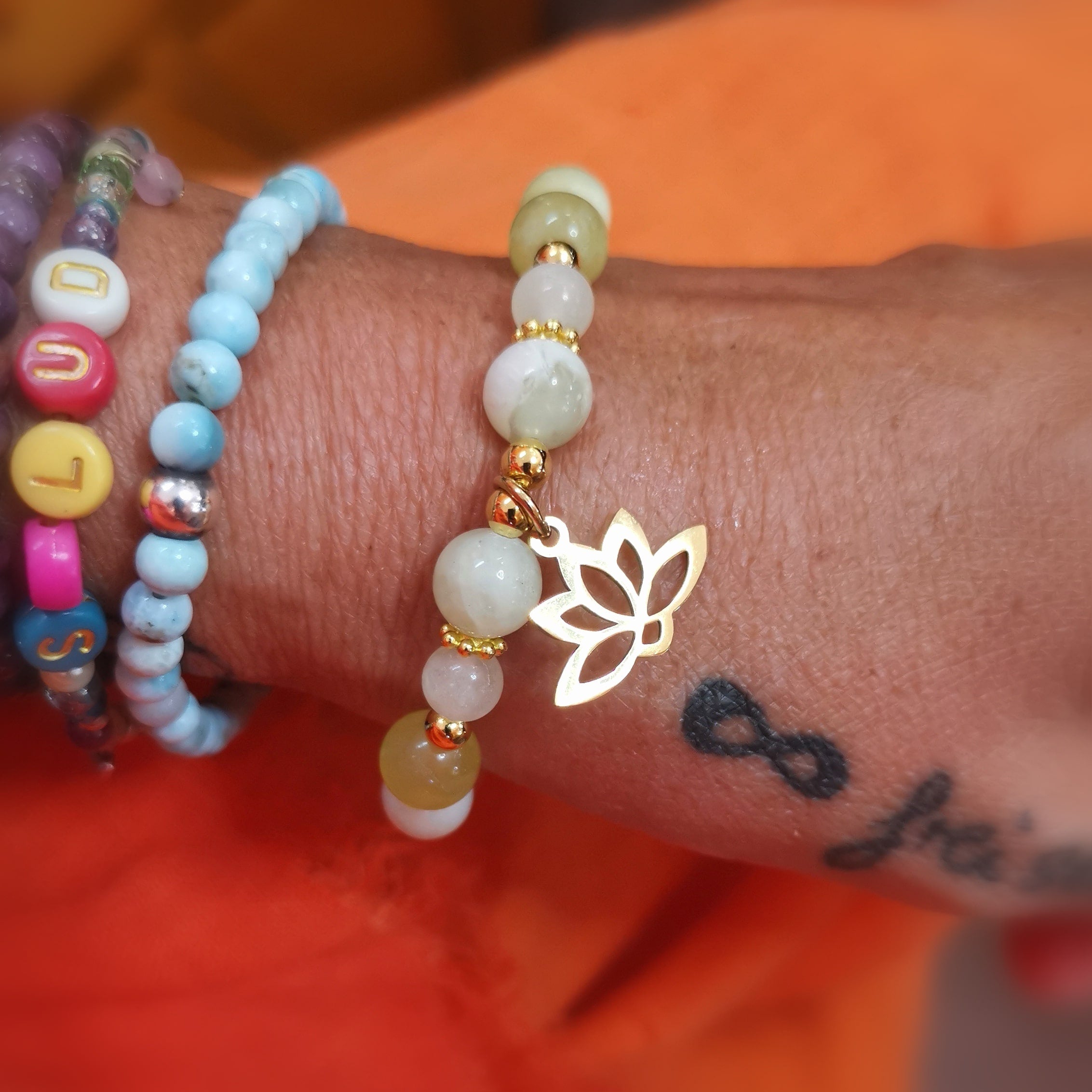 Jade & Lotus Karma Edelstein Armband – „Glaub an dich“ · innere Harmonie & Vertrauen