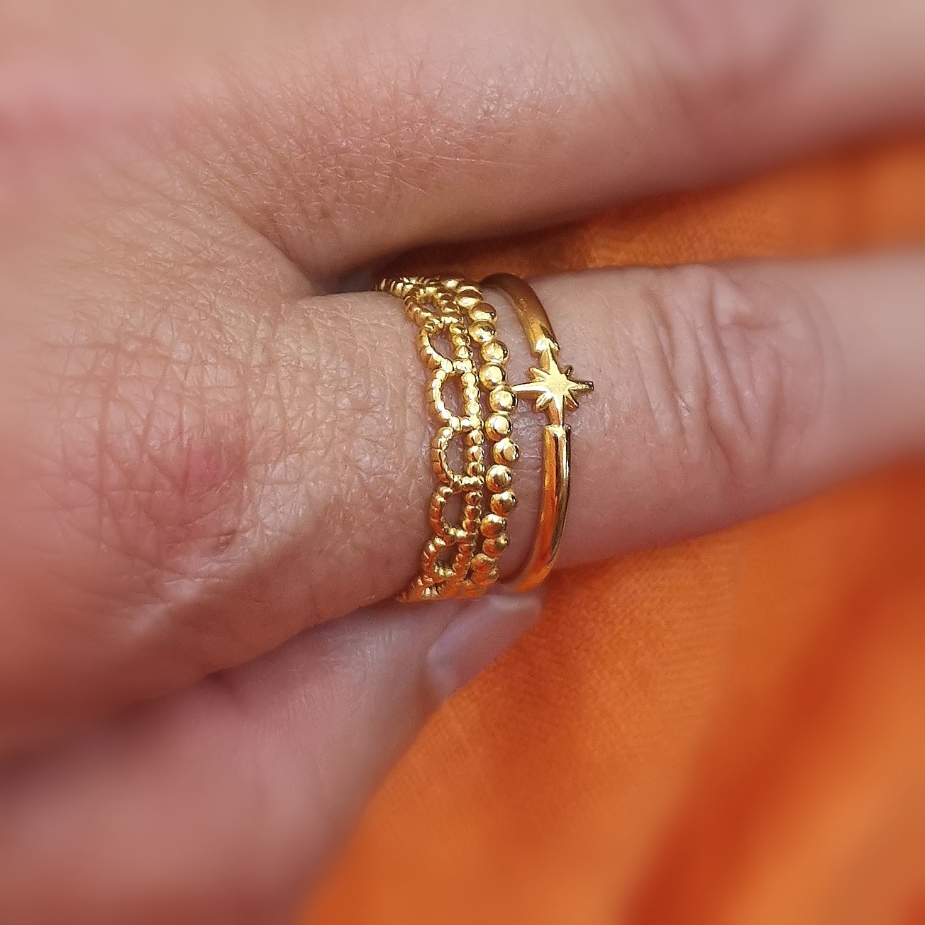 Polarstern Ring Gold Edelstahl – Wegweiser zum Glück & inneres Leuchten