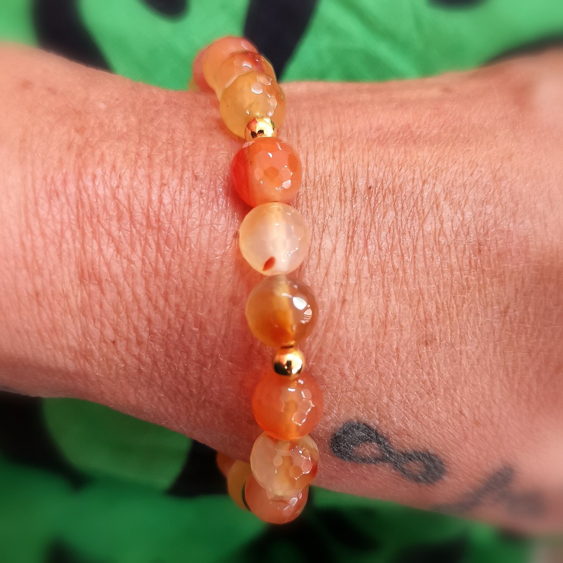 Chakra Karma Armband Glücksachat (Carneol) – geweiht für Lebensfreude