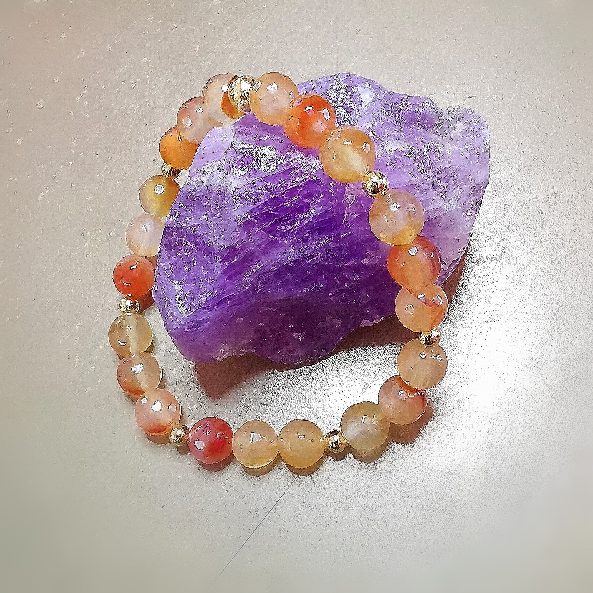 Chakra Karma Armband Glücksachat (Carneol) – geweiht für Lebensfreude