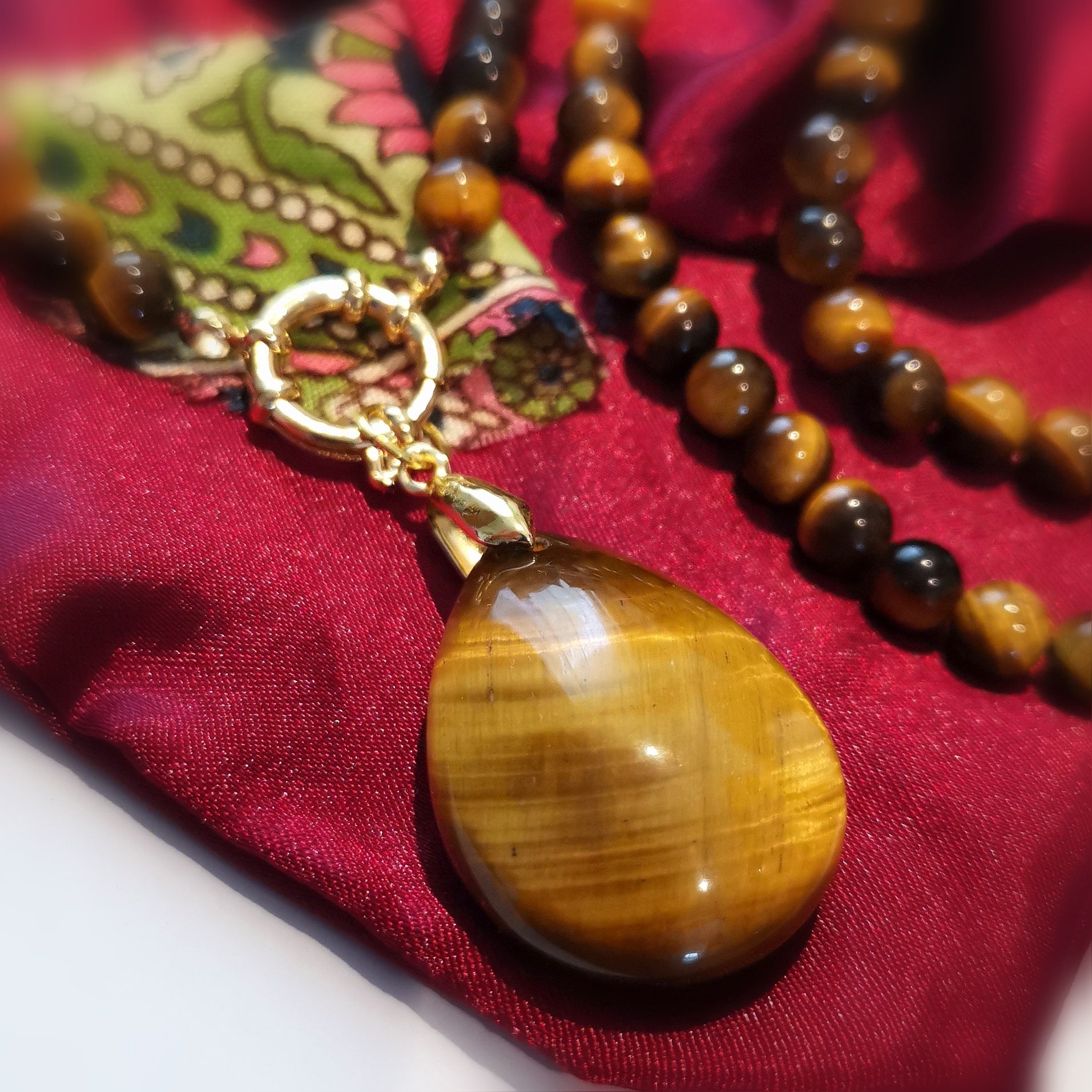 Tigerauge Edelstein Karma Kette – geweiht für Mut & Schutz