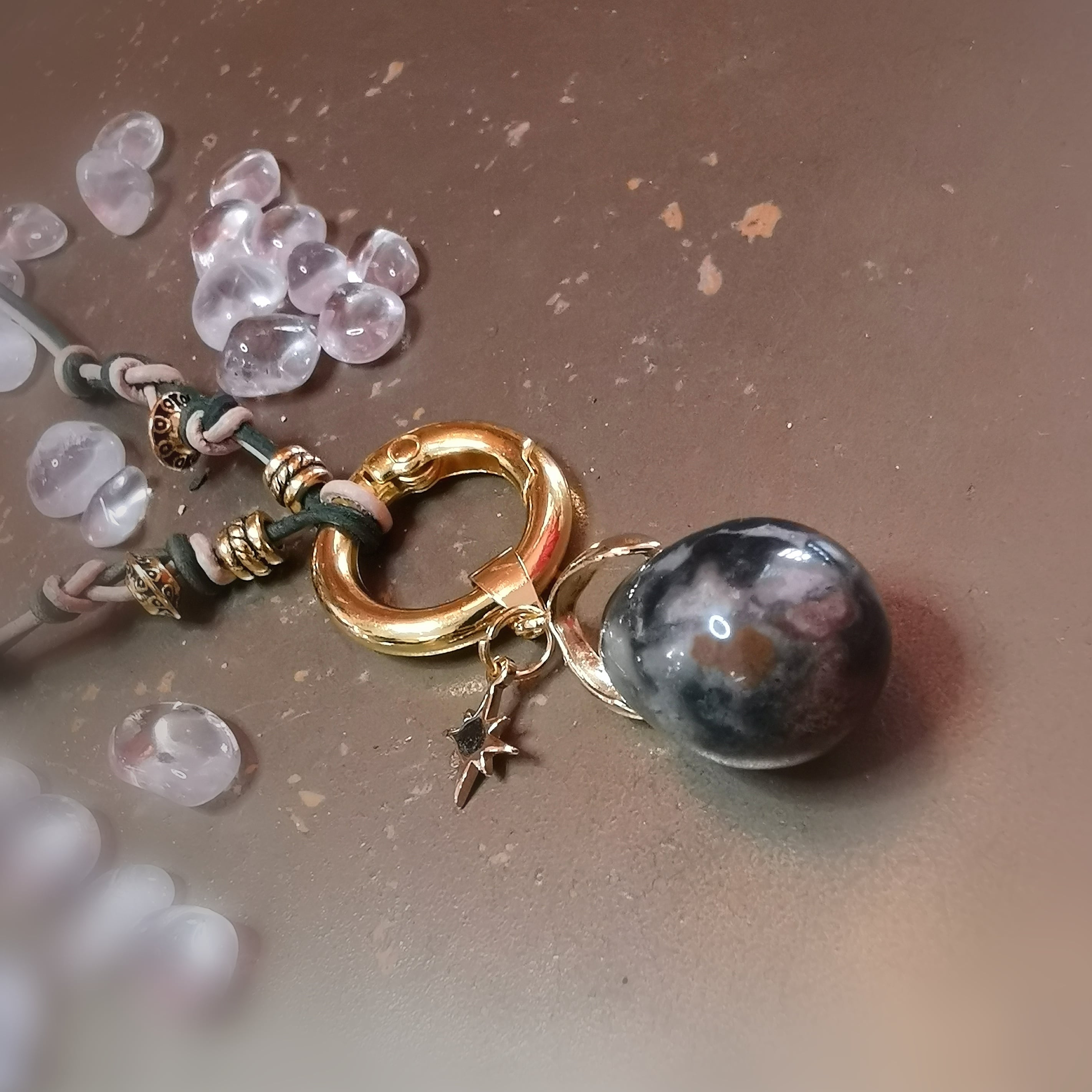 Ozean Jaspis & Polarstern Kette – geweiht für Vertrauen & innere Führung