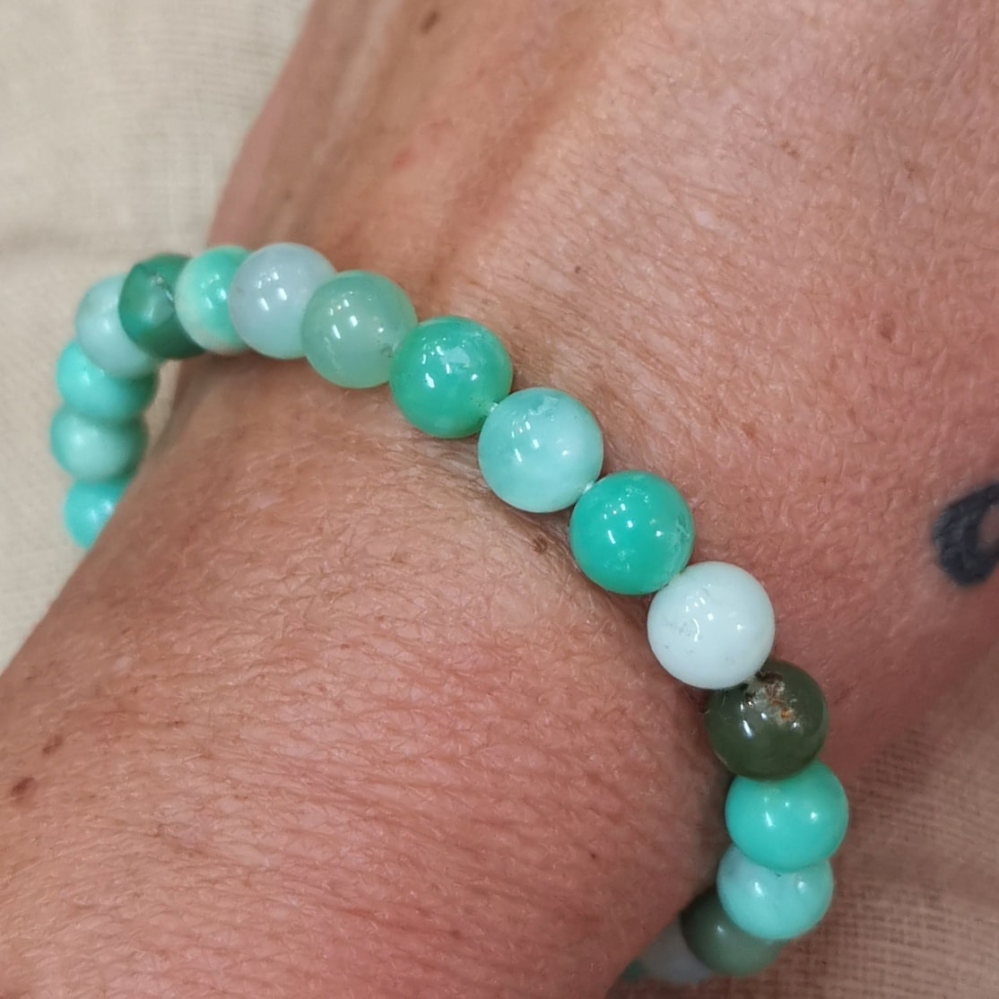 Chrysopras Edelstein Armband 16,4 cm · AA Qualität · Reiki geweiht · Herzchakra Stein für Vertrauen, Heilung & neue Lebensfreude.