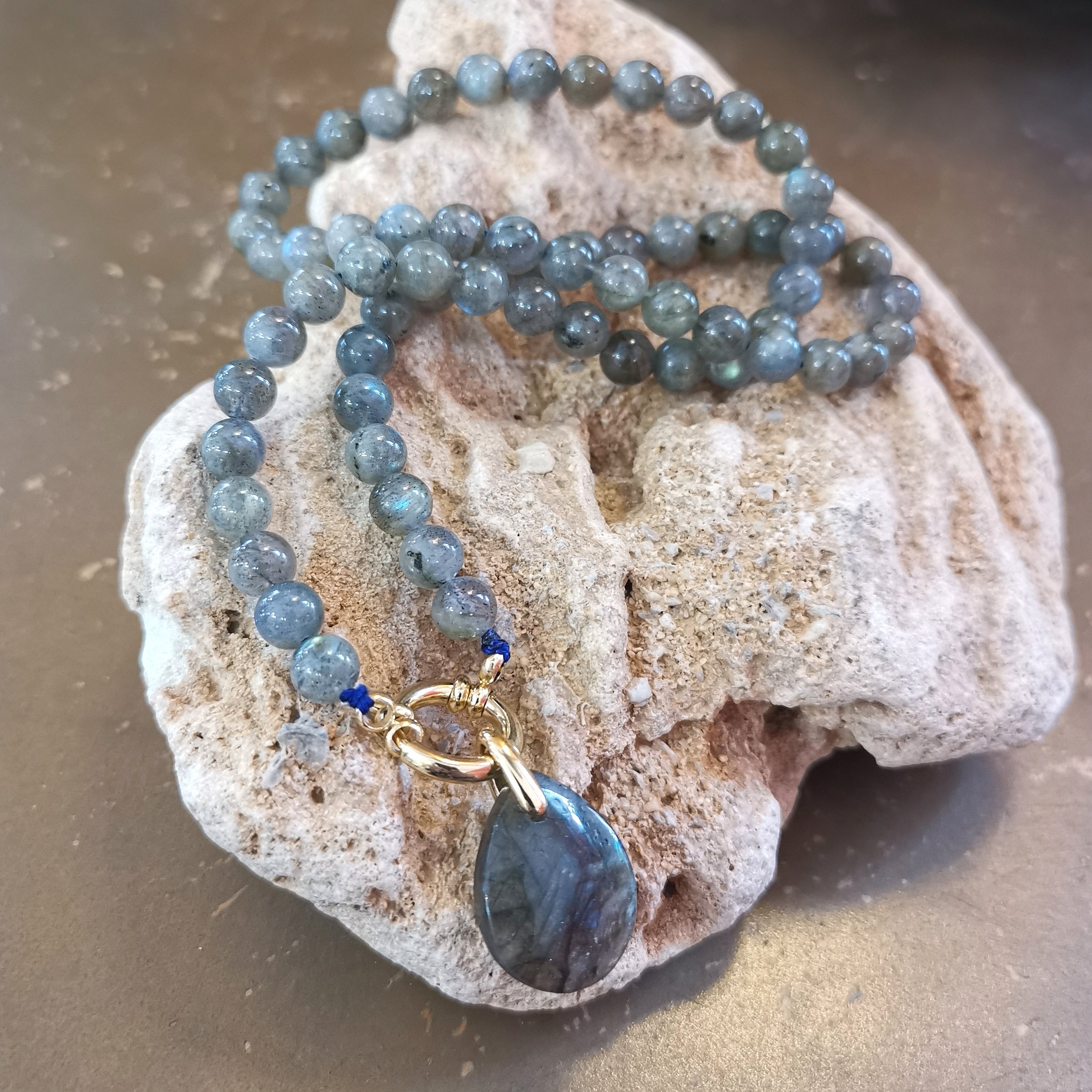 Labradorit Edelstein Karma Collier Kette – geweiht für Intuition & inneres Leuchten