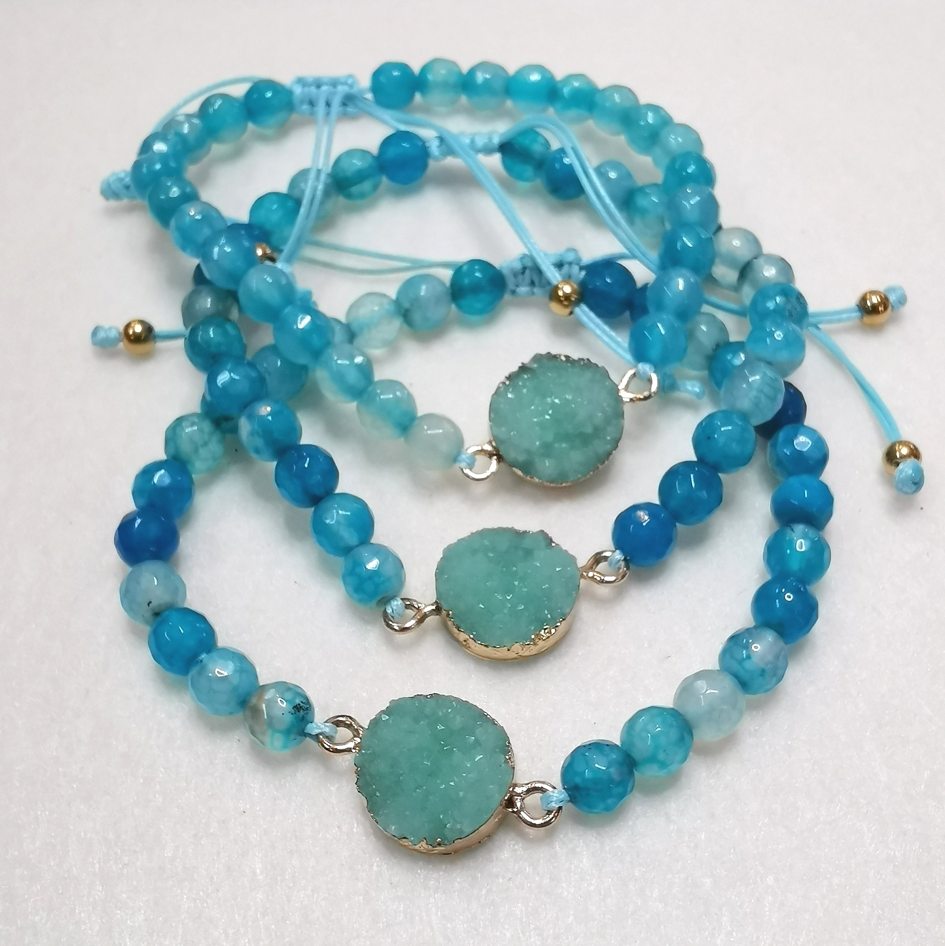 Achat Türkis Edelstein Boho Armband – Gold · alle Größen · Ruhe, Schutz & freie Energie