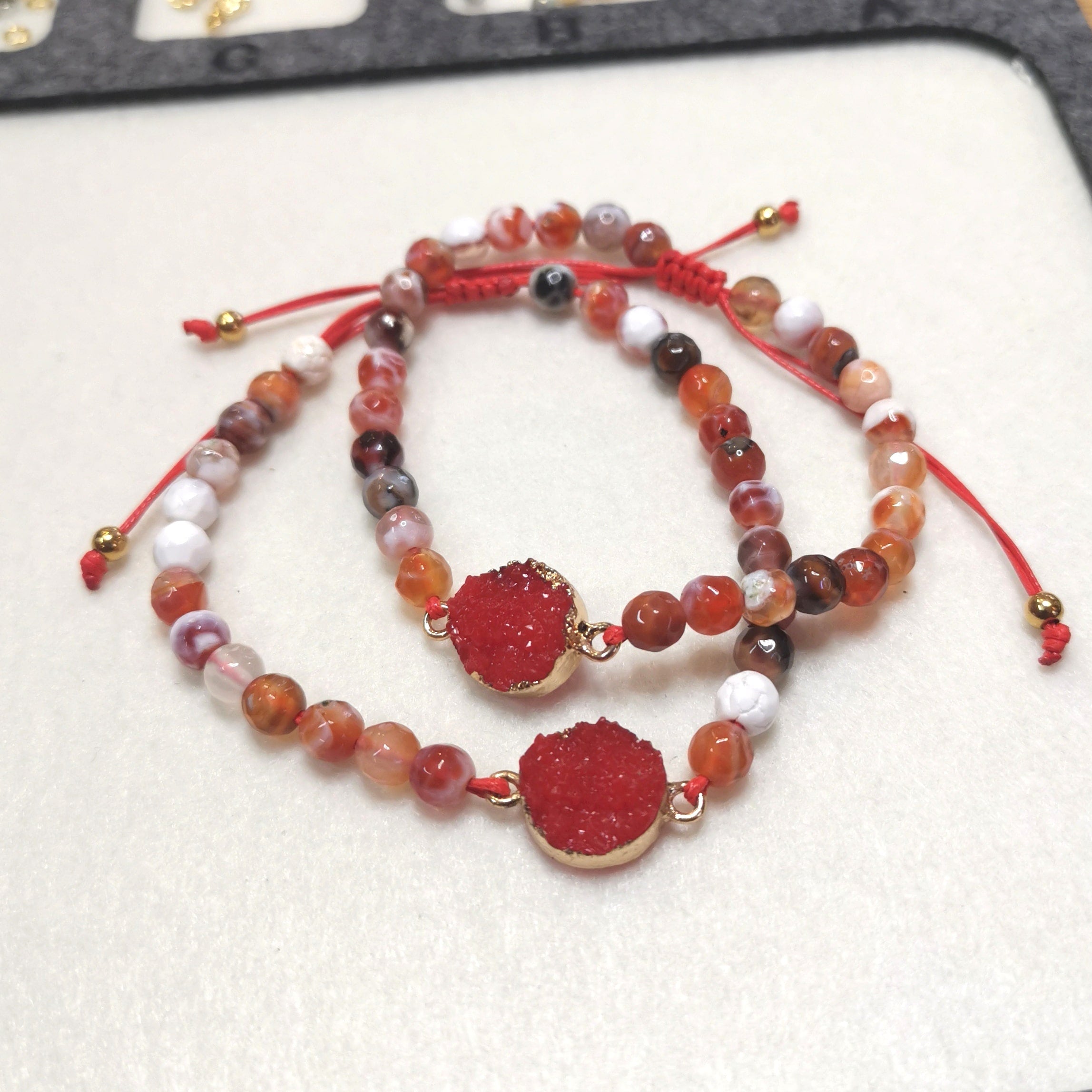 Carneol & Achat Edelstein Armband · alle Größen · Kraft, Lebensfreude