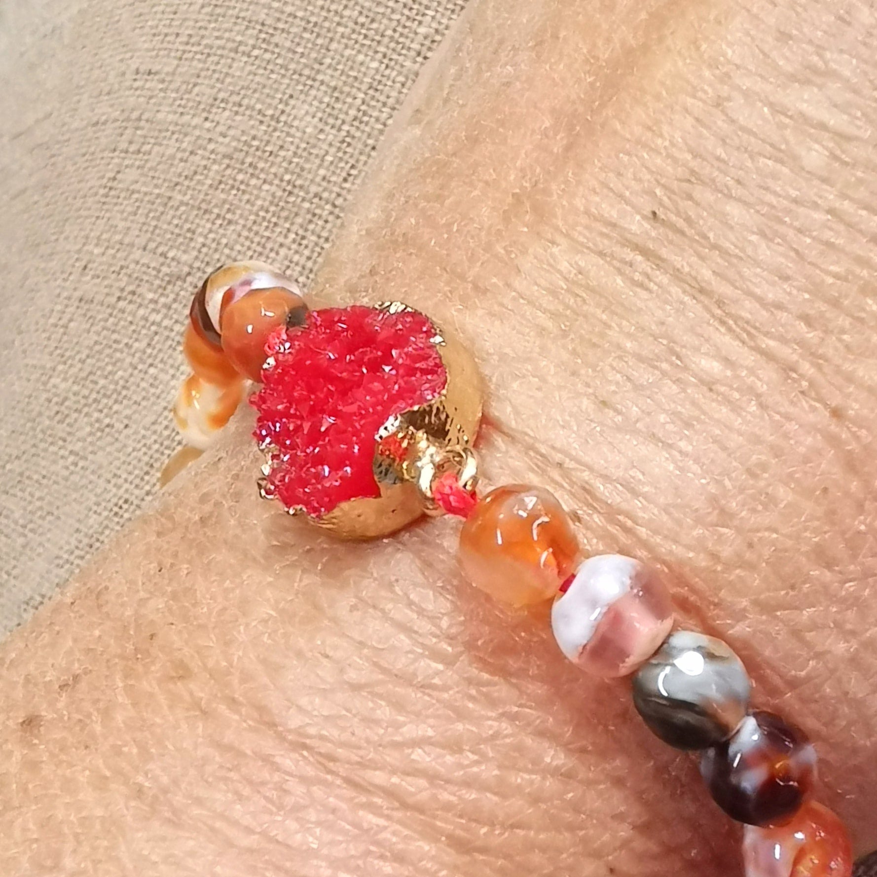 Carneol & Achat Edelstein Armband · alle Größen · Kraft, Lebensfreude