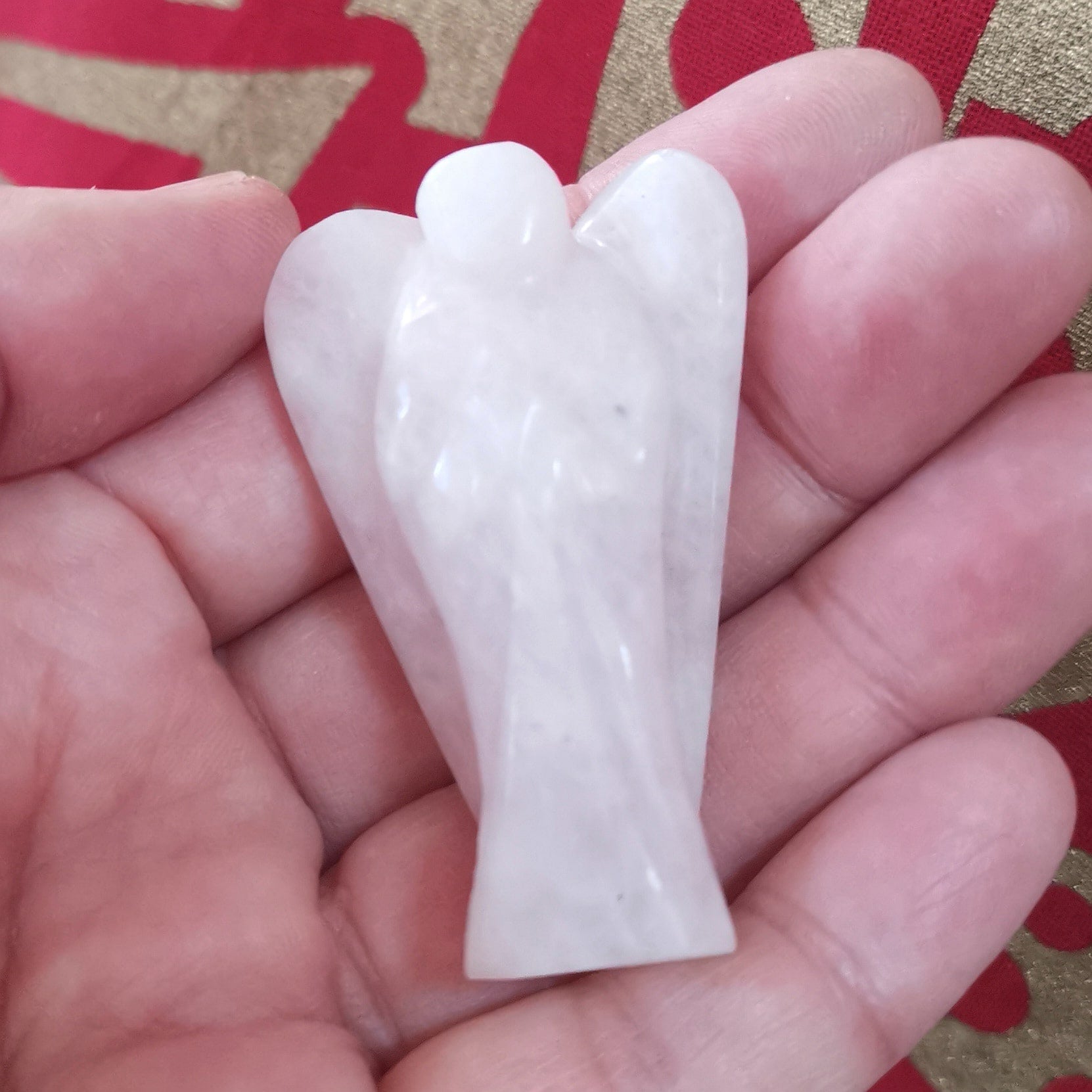 Rosenquarz Schutzengel Handschmeichler Edelstein – dein Herzenslicht Talisman