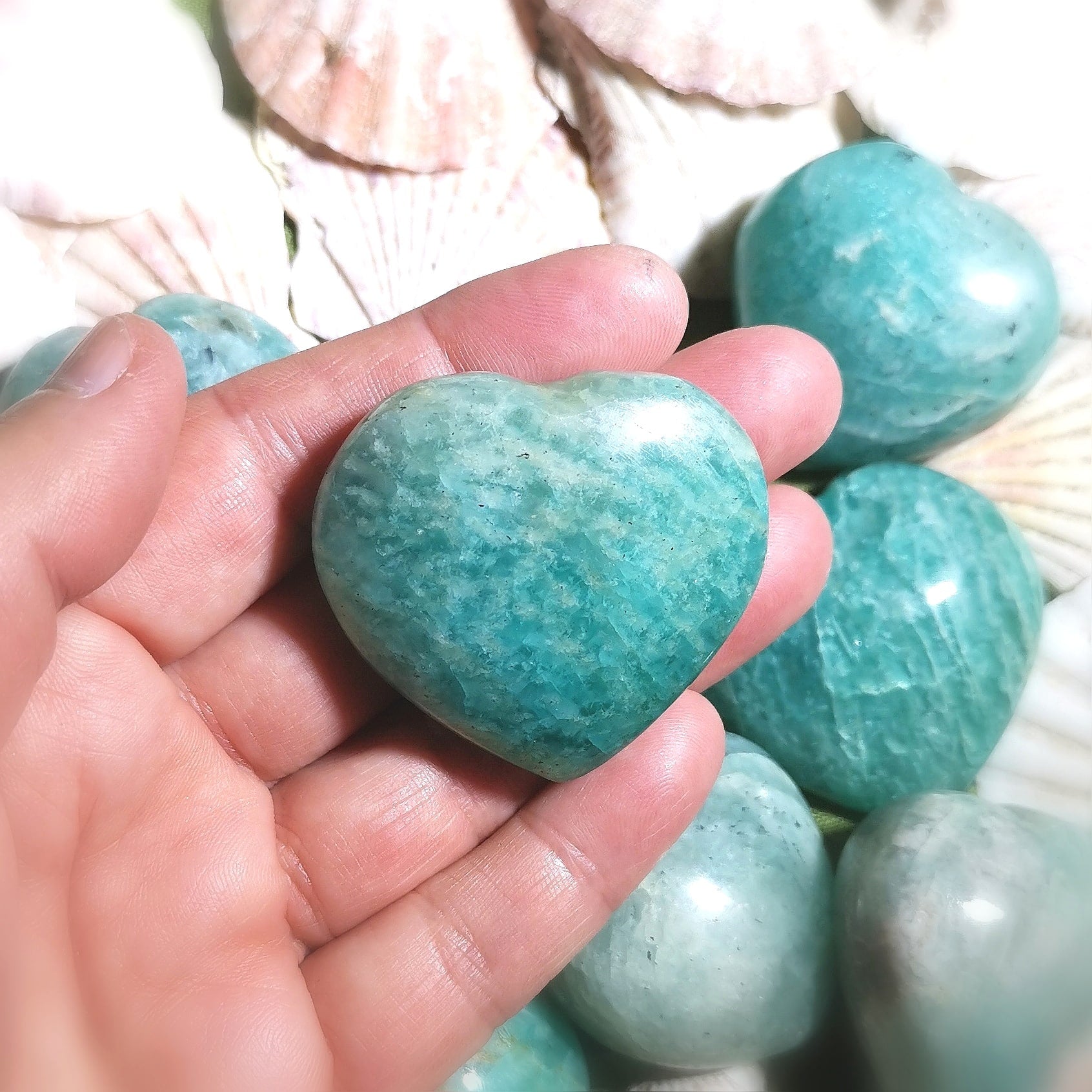 Amazonit Herz Edelstein – Anti-Stress · Meditation · Reiki · Yoga · Harmonie