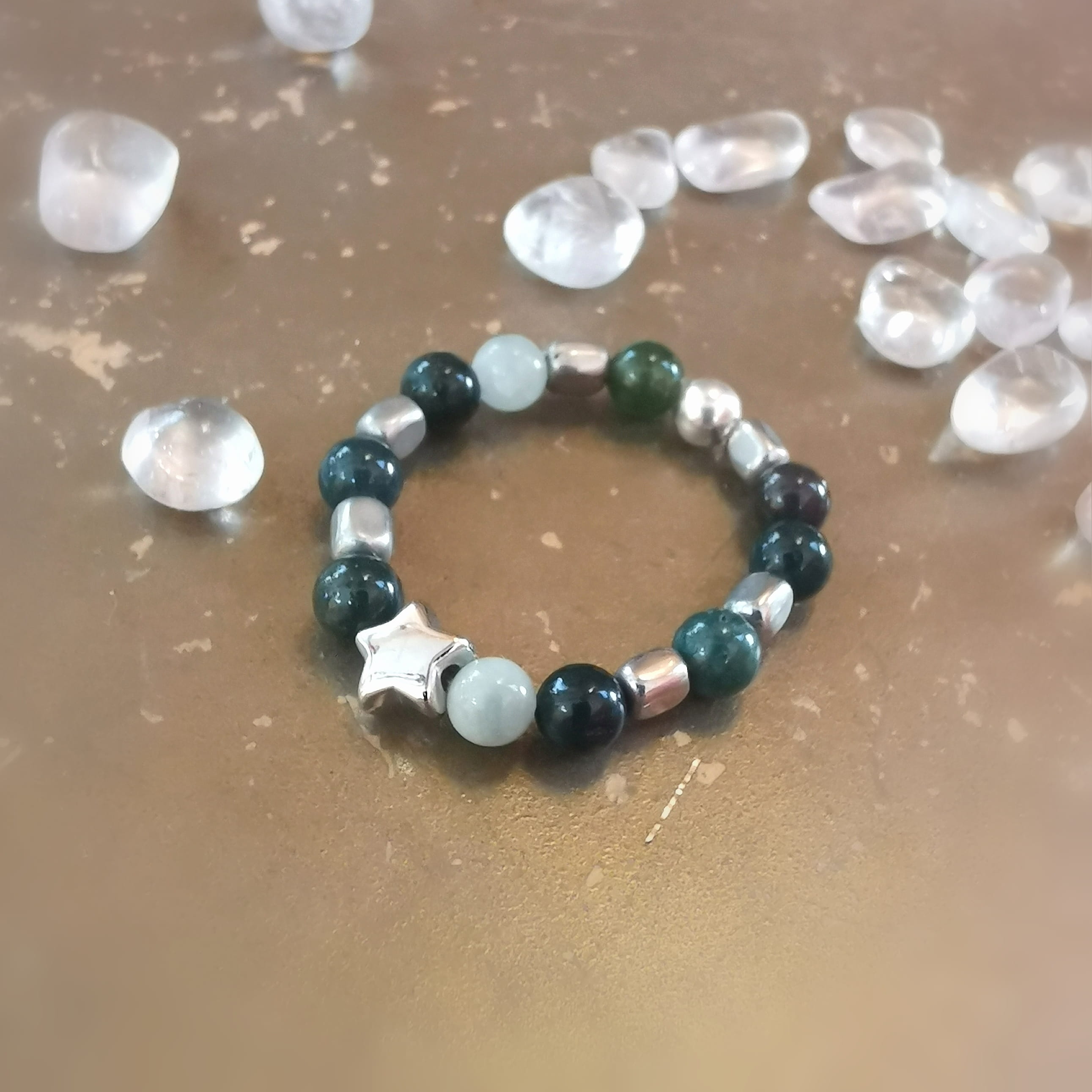 Edelstein Messing Stern Bijou Yoga Ring elastisch · für Hoffnung