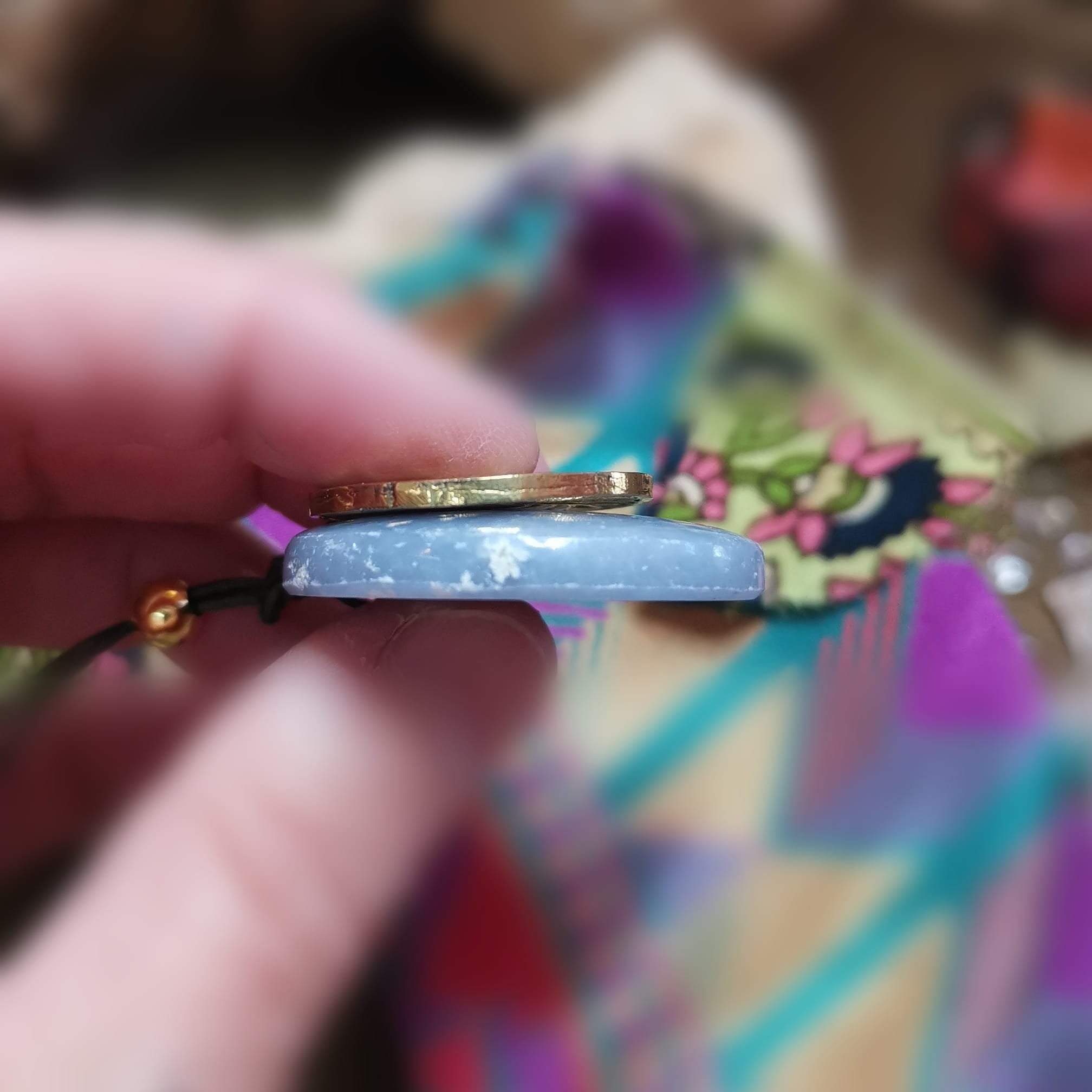 Angelit Edelstein Lotus Karma Kette – geweiht für Ruhe, Vertrauen & spirituelle Klarheit