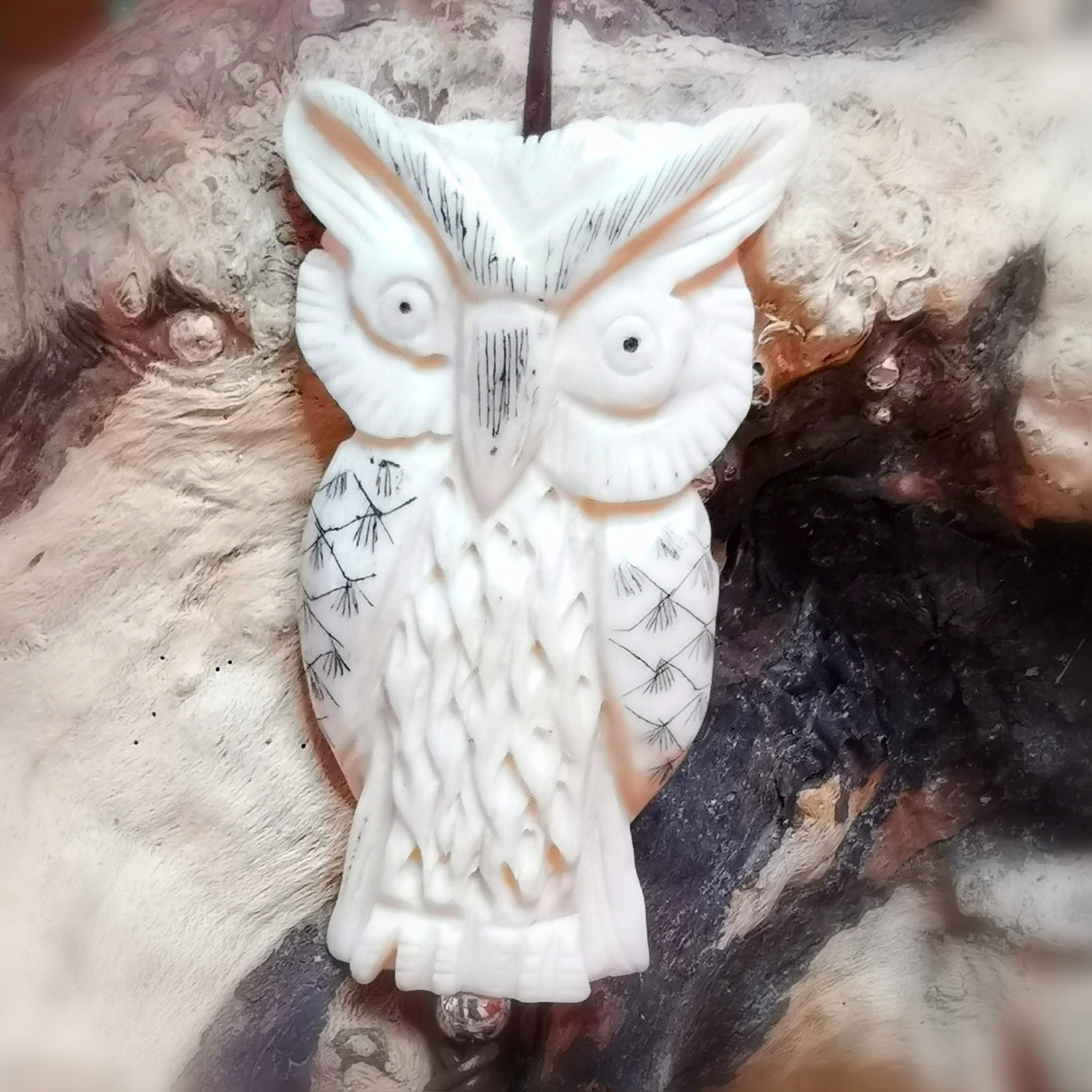 Collar Karma Animal de Poder Búho XL: consagrado para el conocimiento profundo, la intuición y la confianza primordial