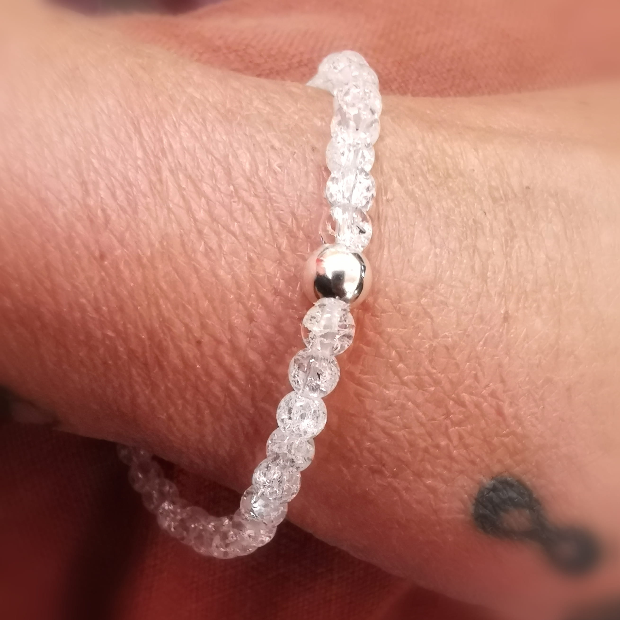 Bergkristall AA Heilstein Armband „Crushed Ice“ – für Klarheit, Reinigung & Energiefluss