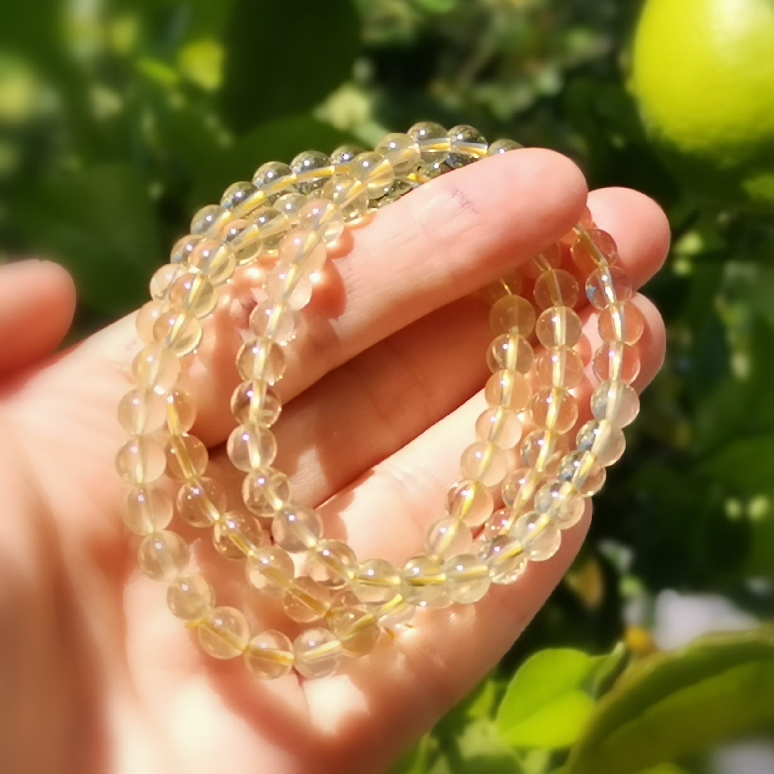 Limonenquarz Karma Armband – geweiht für Lebensfreude, Klarheit & innere Sonne