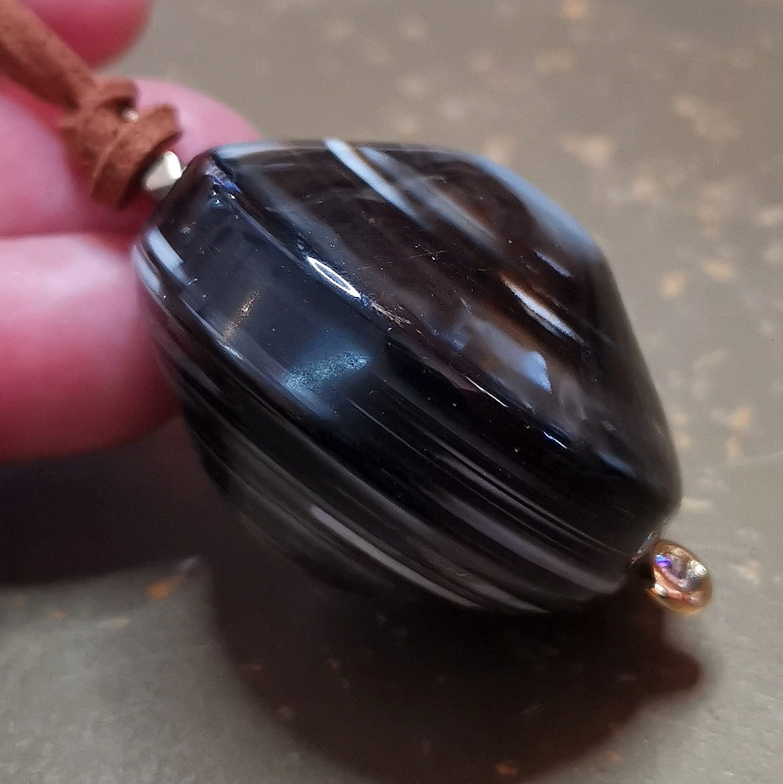 Shiva Auge Schichtachat Edelstein Kette – geweiht für Schutz, Bewusstsein & klare Sicht