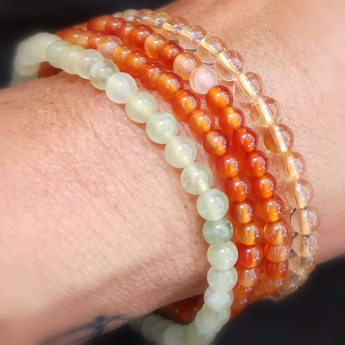 Grüne Jade Serpentin Yoga Karma Armband – geweiht für Harmonie, Herzöffnung & innere Balance