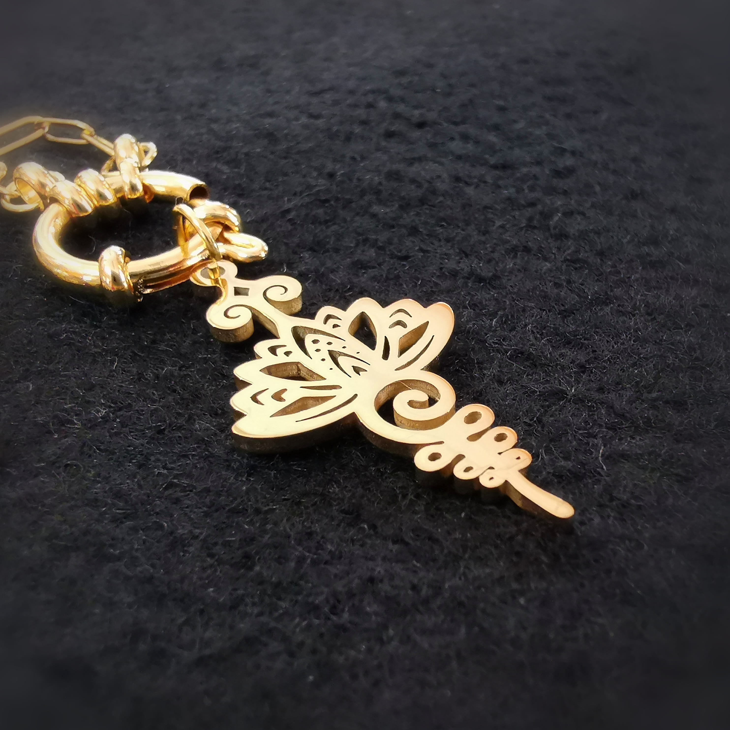 Lotus Symbol Yoga Gold Edelstahl Karma Kette – geweiht für Erwachen, Achtsamkeit & inneres Wachstum