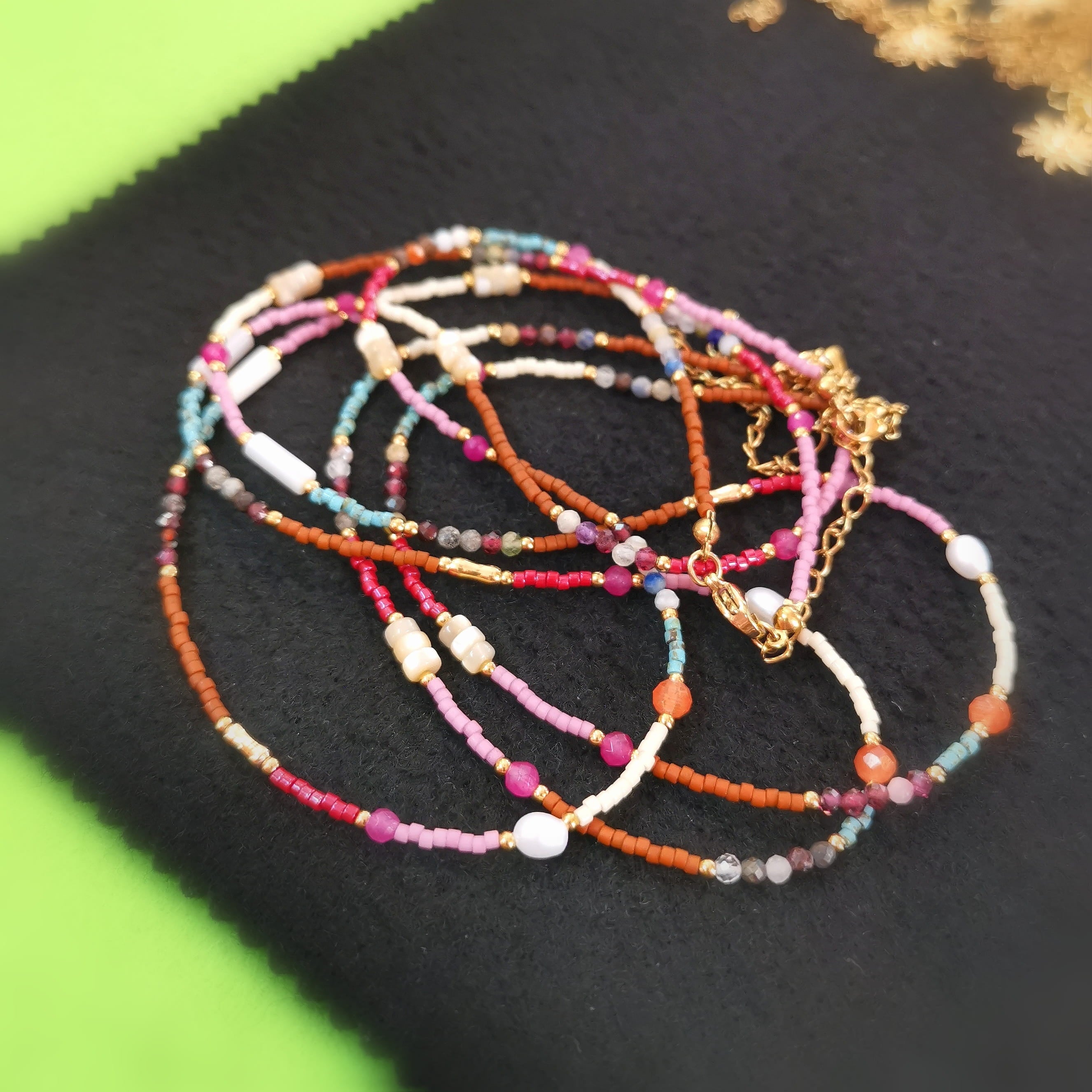 Boho Edelstein Kette bunt – geweiht für Lebensfreude, Freiheit & positive Energie