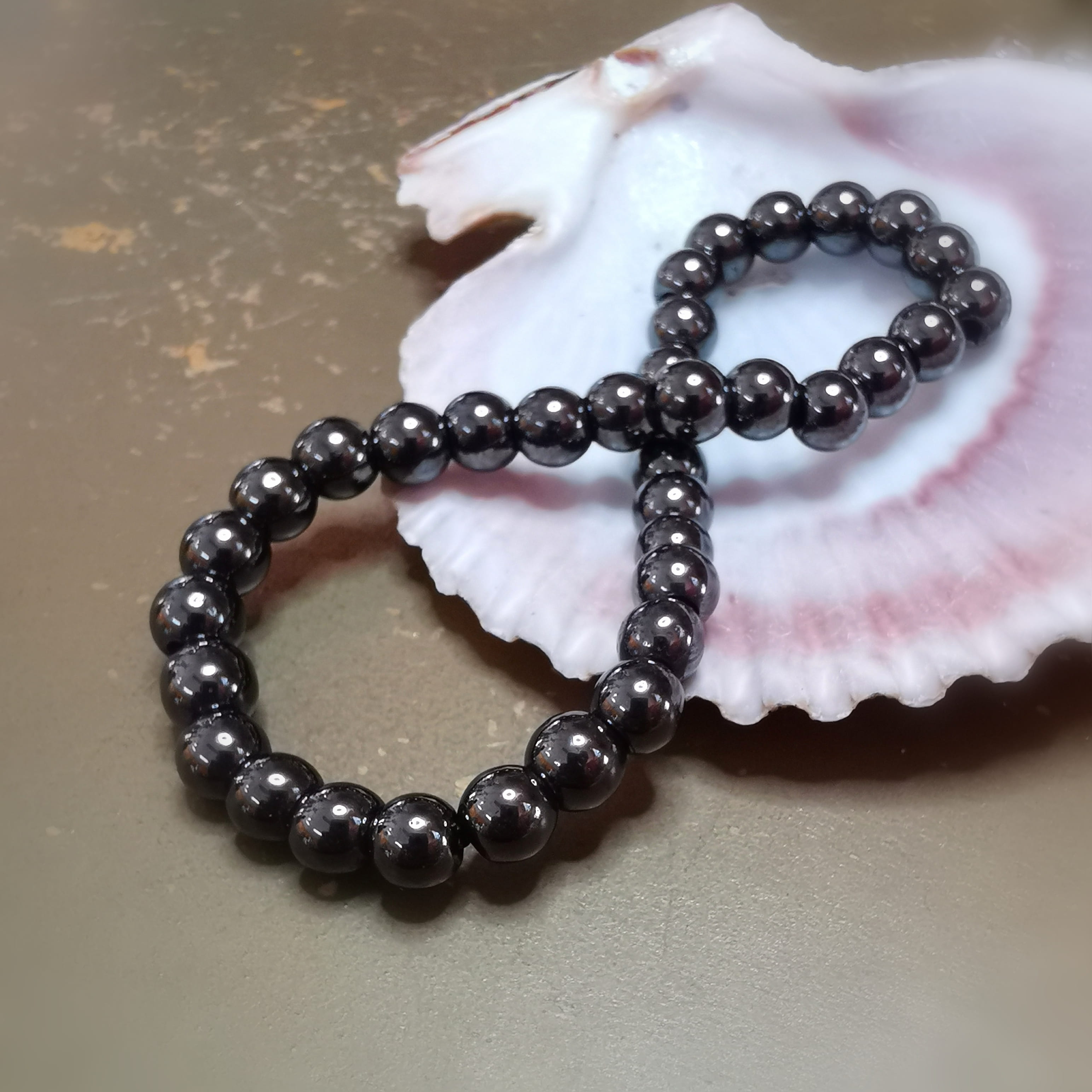 Magnetit Hämatit Edelstein Karma Armband – geweiht für Erdung, Schutz & innere Stärke