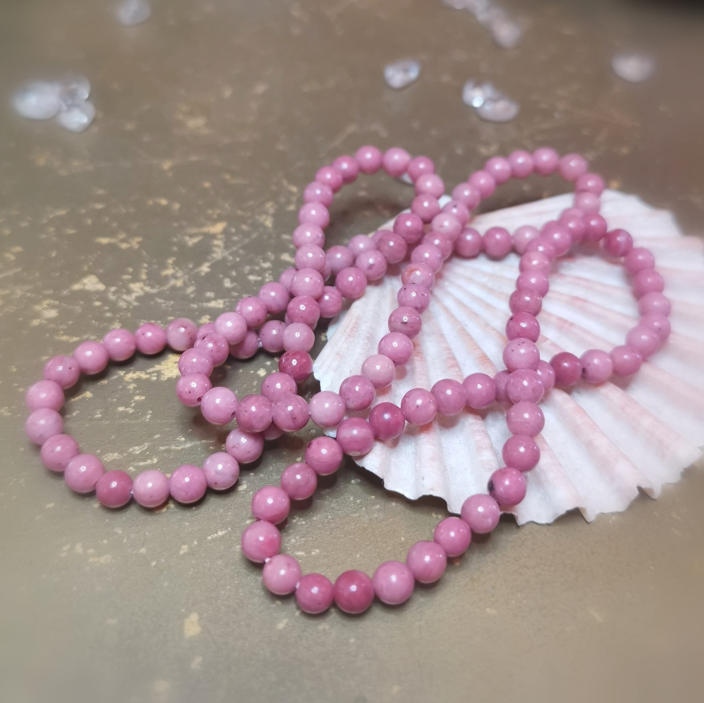 Rhodochrosit Yoga Edelstein Karma Armband – Herzchakra, Selbstliebe & Lebensfreude