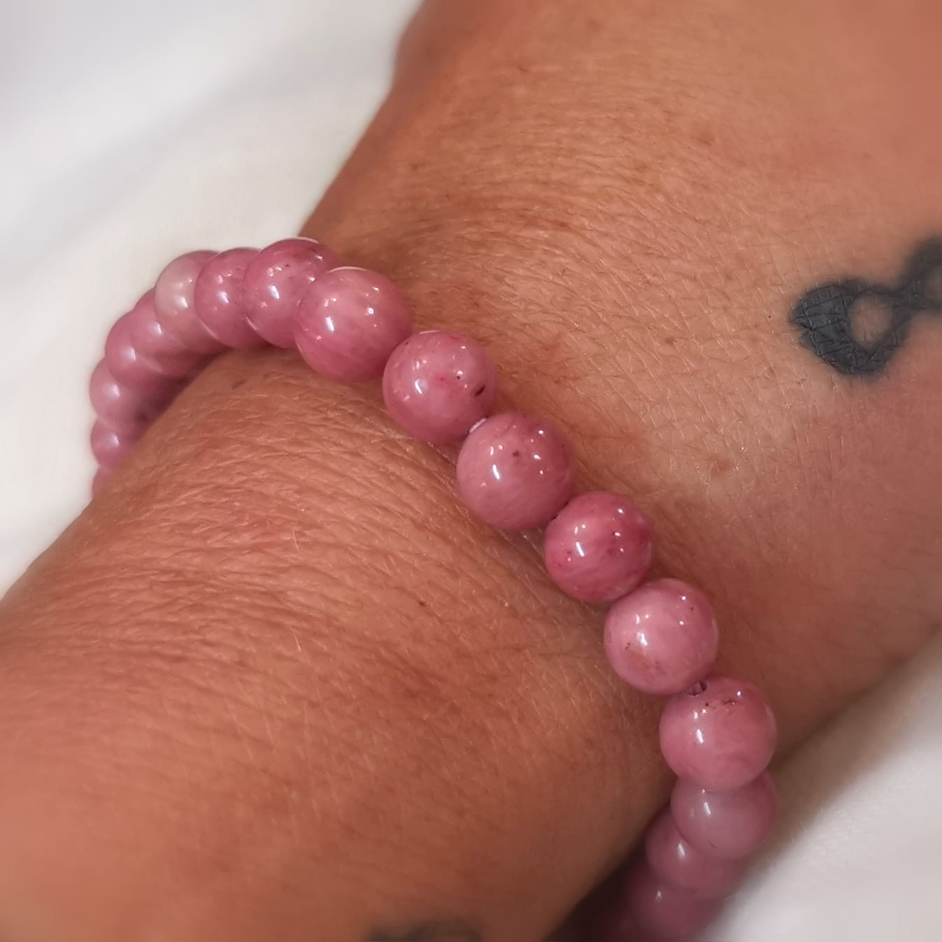Rhodochrosit Yoga Karma Heilstein Armband – Herzchakra, Selbstliebe & Lebensfreude