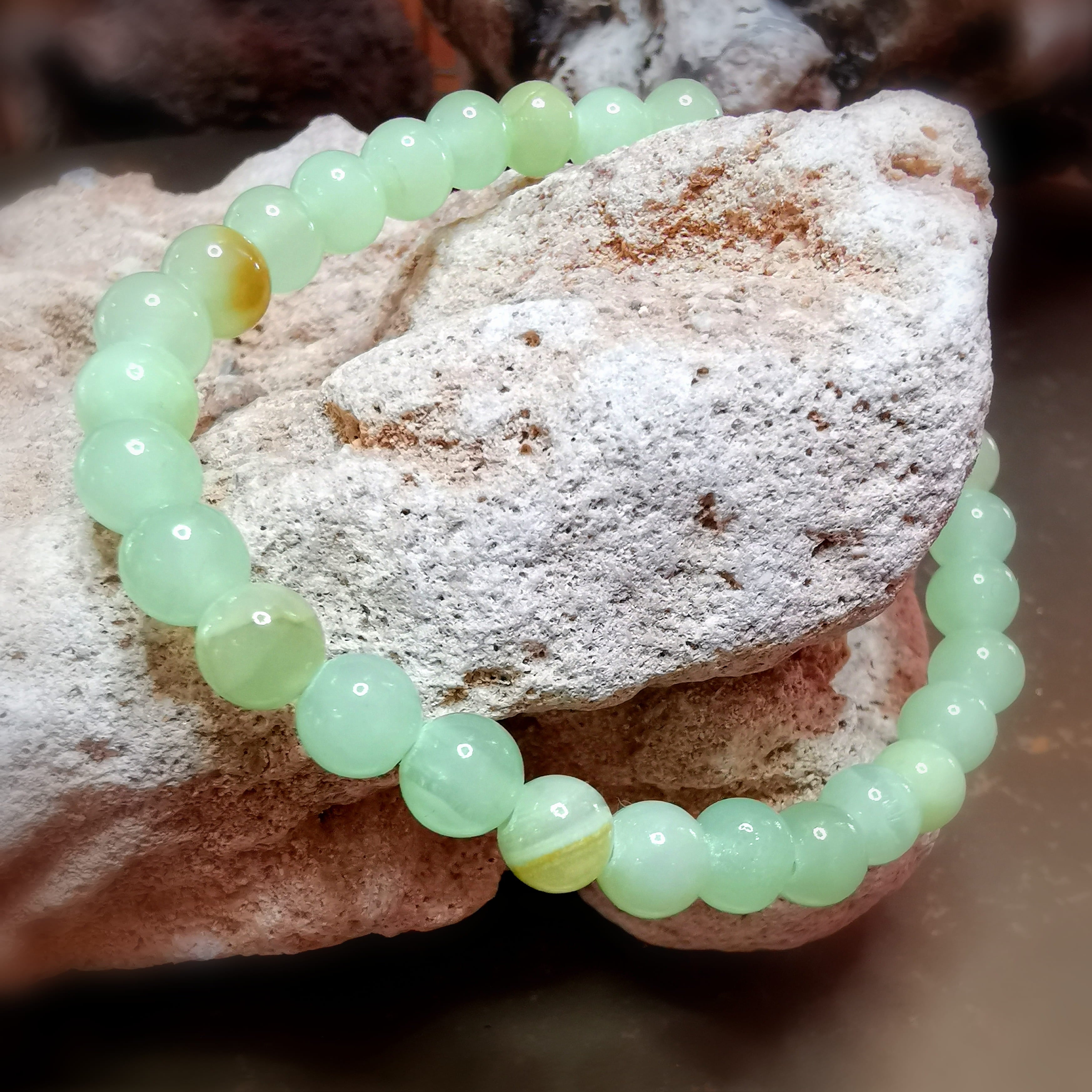 Grüner Calcit Karma Yoga Edelstein Armband – Herzenergie, Zuversicht & Balance