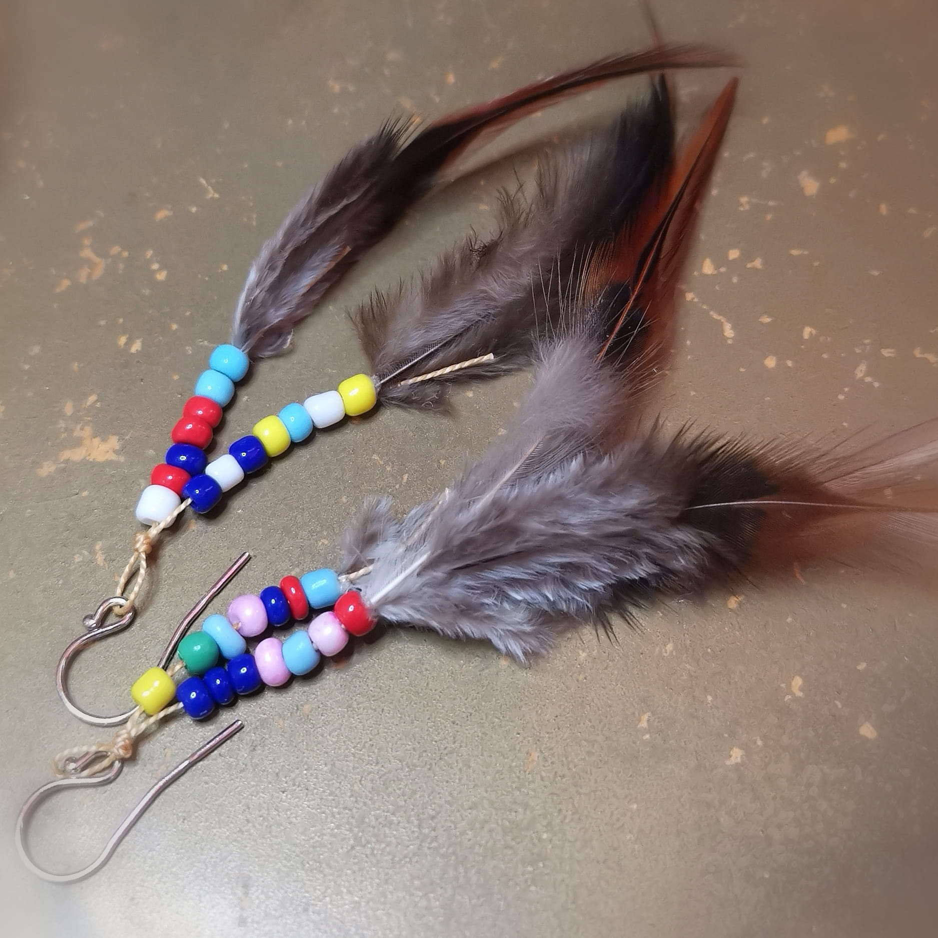 Feder Schmuck Ohrringe #Kraft – Naturfedern, Boho Hippie Lebensfreude
