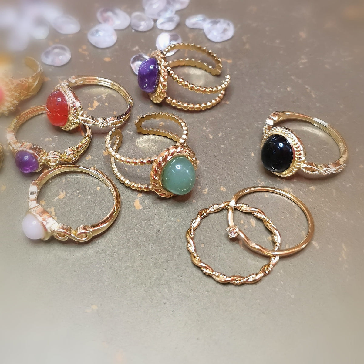 Amethyst Gold Edelstein Ring – Intuition, Ruhe & innere Kraft