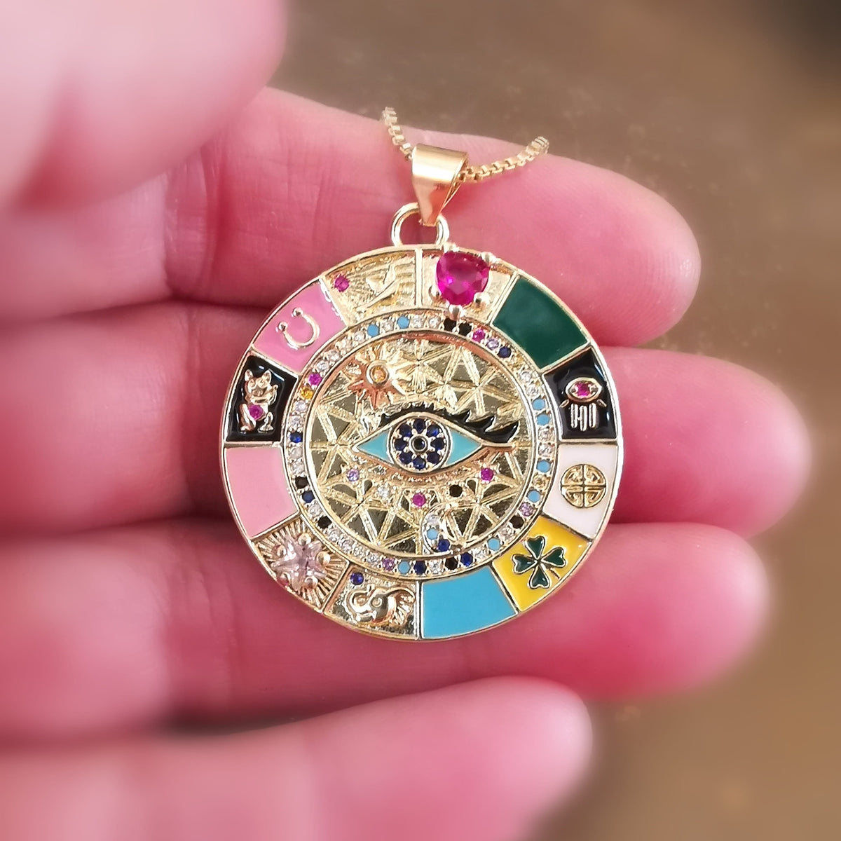 Lucky Symbols Glücksamulett Gold Kette – Schutz & Glück