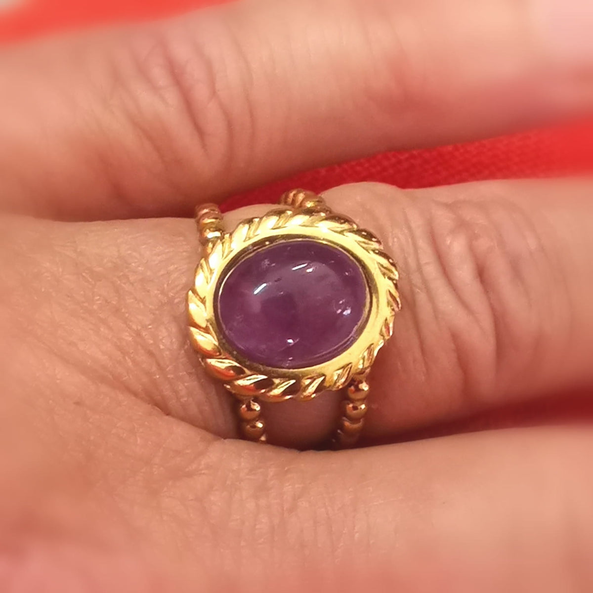 Amethyst Gold Edelstein Ring – Intuition, Ruhe & innere Kraft