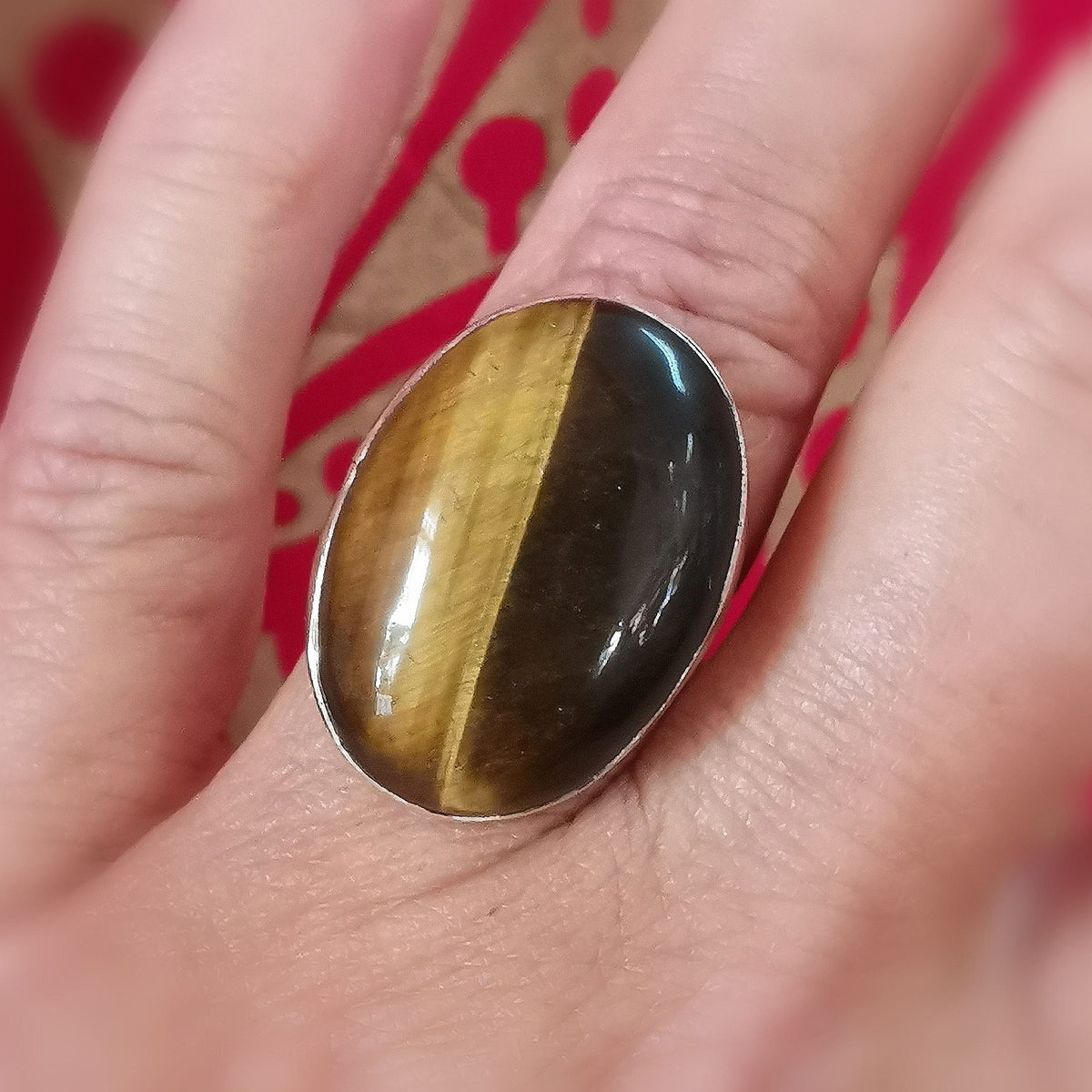 Tigerauge Edelstein Ring – Mut, Schutz & innere Stärke · Sterlingsilber
