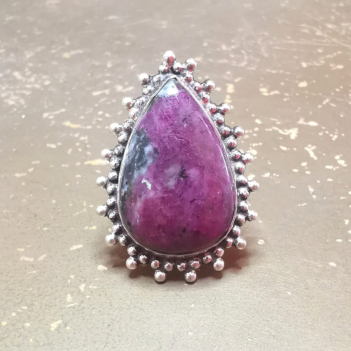 Lepidolith Edelstein Ring – Ruhe, Balance & Loslassen · 925 Sterlingsilber · Bali Style