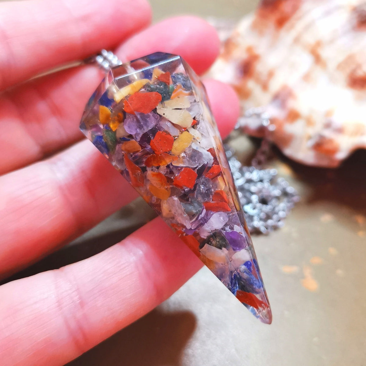 Orgonit Pendel XL mit Edelstahlkette – Energie, Balance & Chakra Harmonie