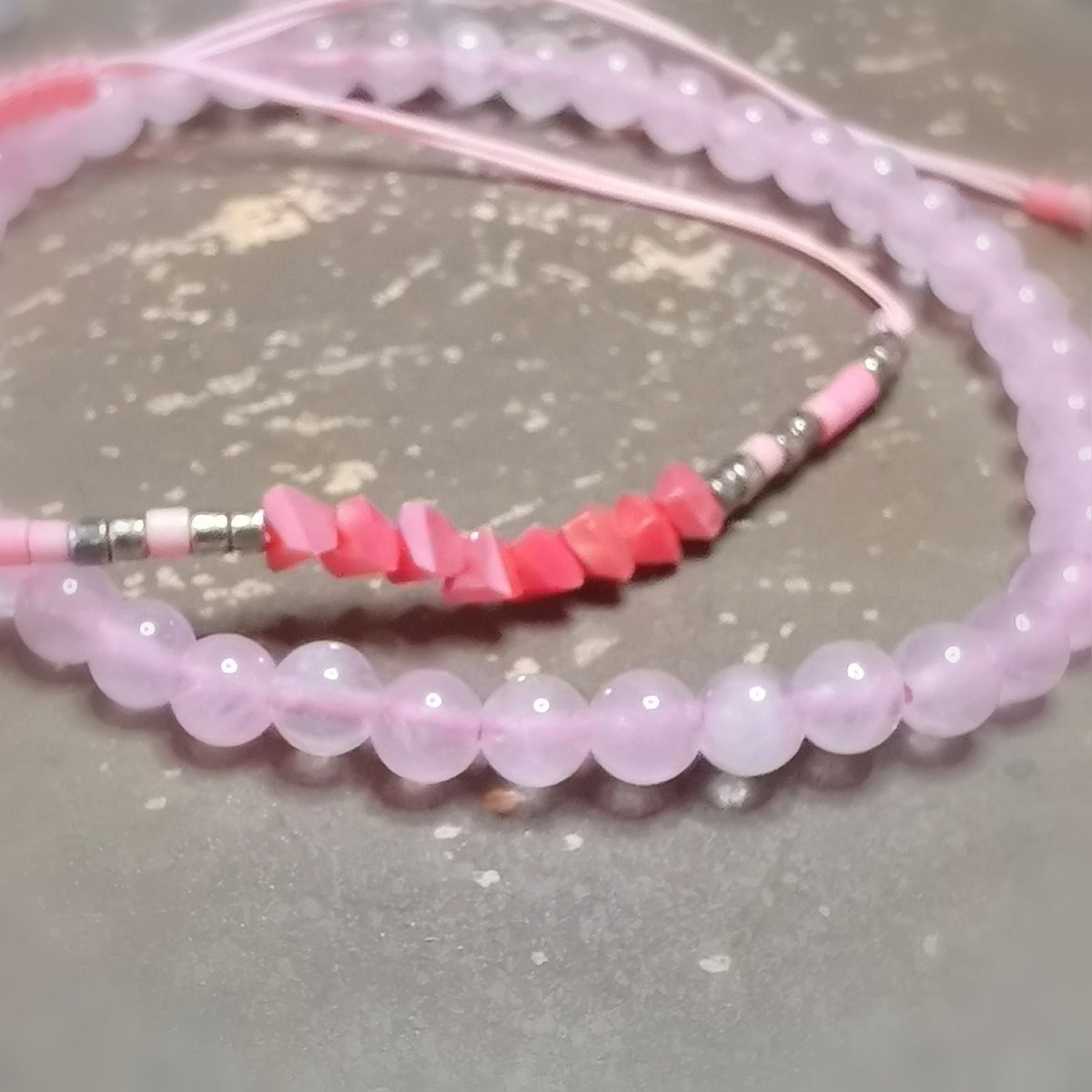 Rosenquarz Herzchakra Armband 2er Set – Edelstein AA Qualität · Yoga · Reiki