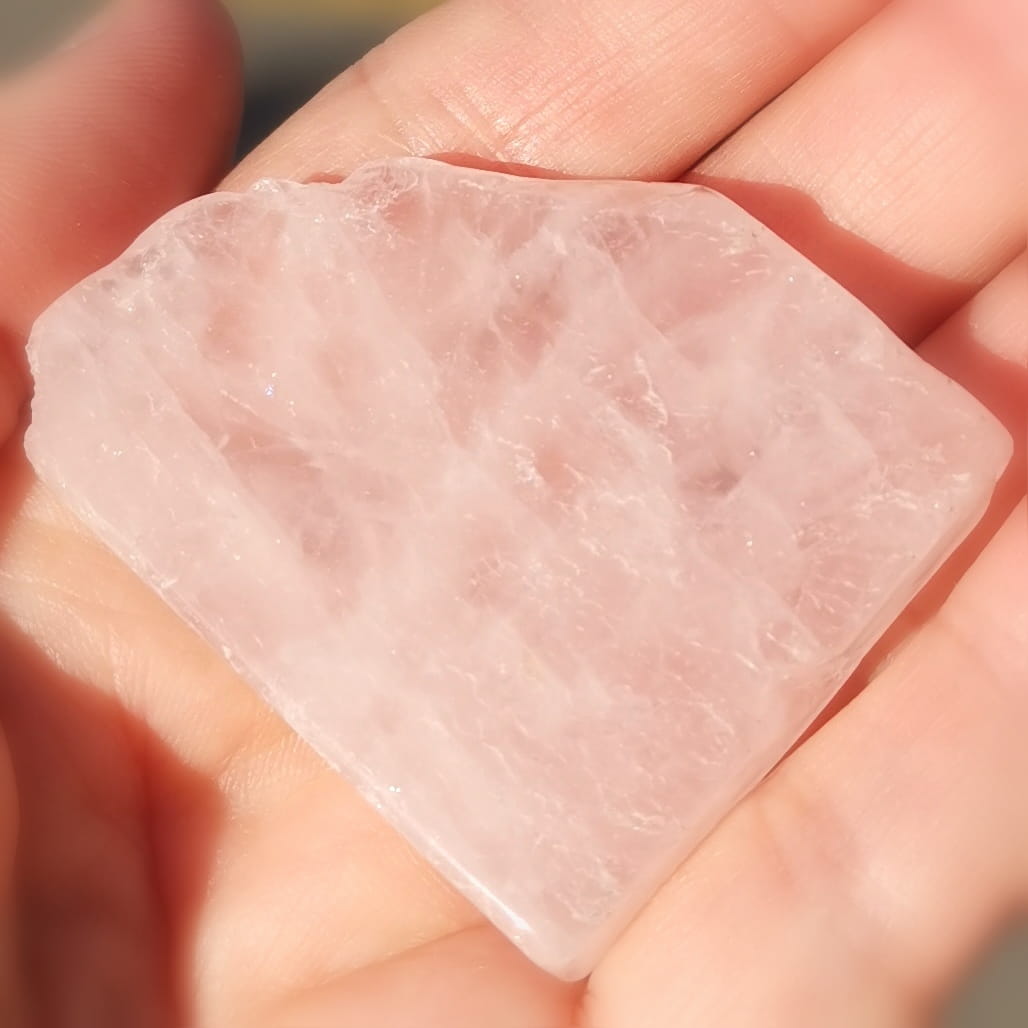 Rosenquarz Edelstein Platte – Meditation · Reiki · Yoga · Therapiestein