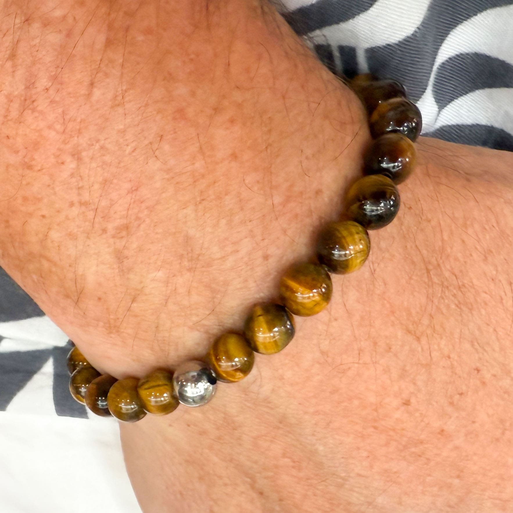 Tigerauge Edelstein Heilstein Armband AA Qualität 8 mm Unisex - Kraft und Mut
