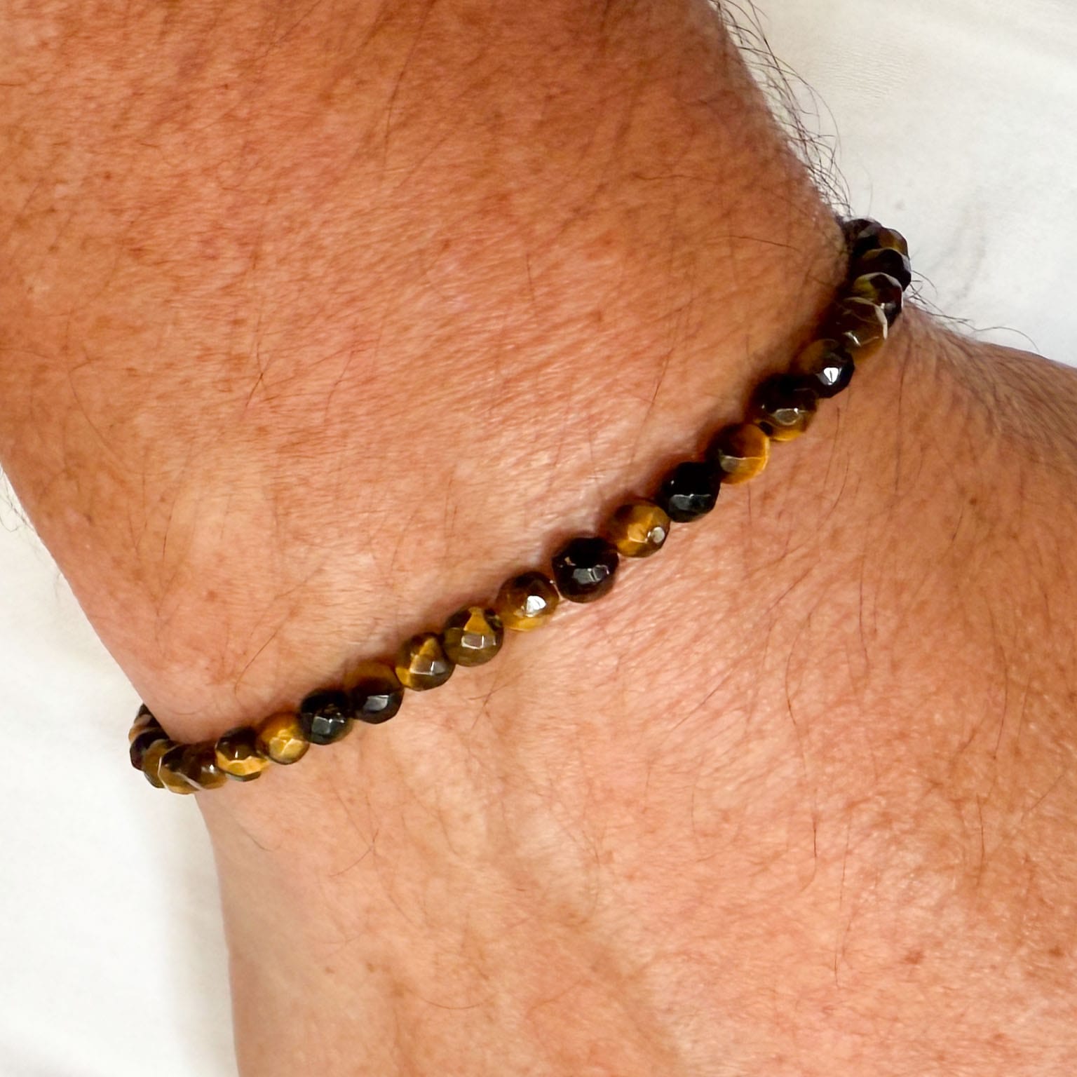 Tigerauge Edelstein Armband 4 mm facettiert – geweiht für Mut & Selbstvertrauen