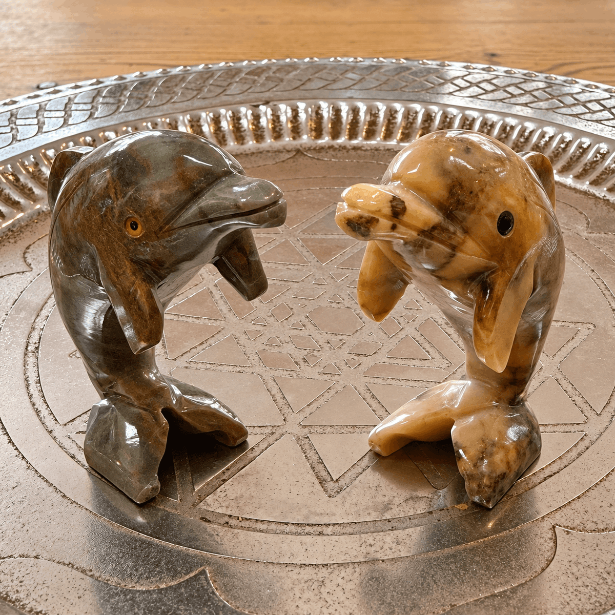 Delphin Paar aus Onyx Edelstein – Liebe · Verbundenheit · Schutz